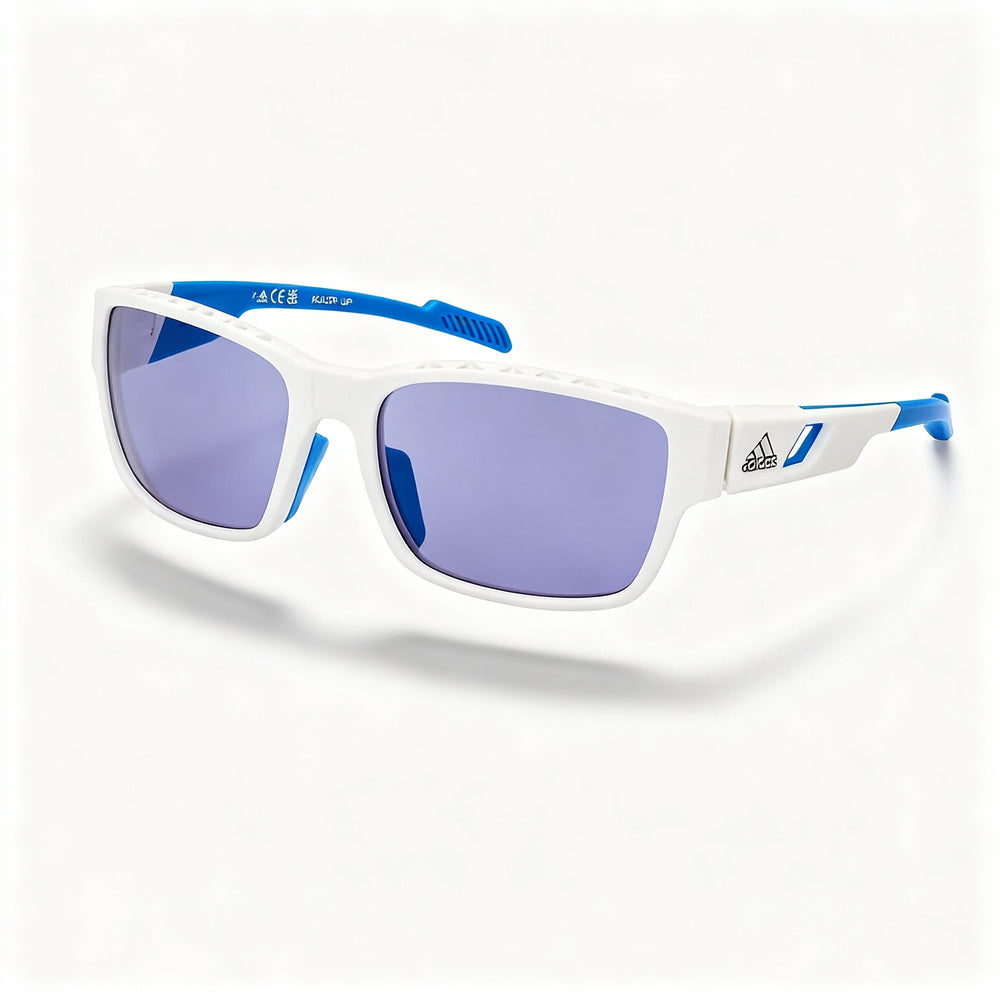 Gafas adidas Modern de policarbonato espejado blanco/azul no polarizadas para hombre