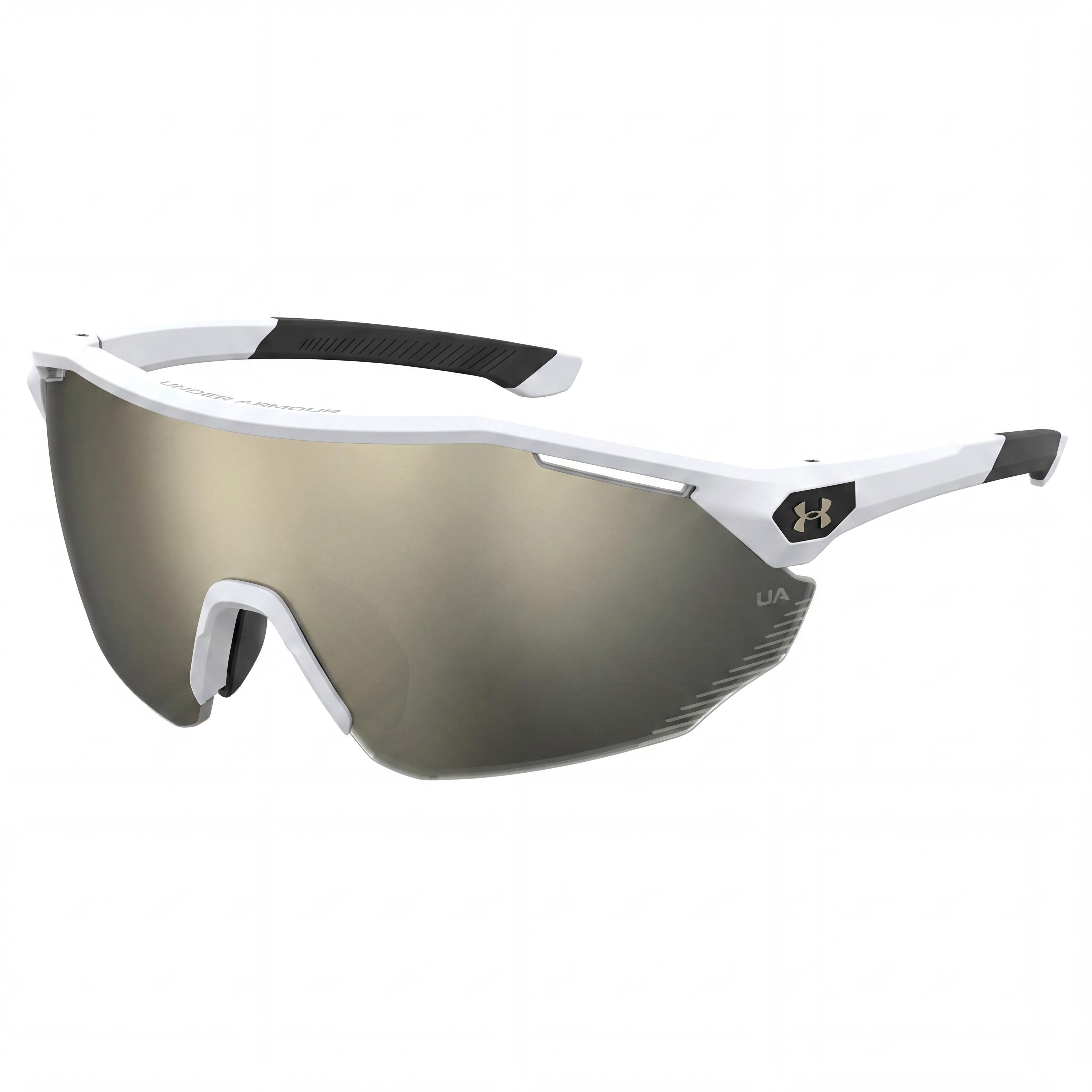 Under Armour UA Force 2 Wrap Sunglasses Unisex Multicolor Polycarbonate Frame Shinny Gray Ivory Mirrored Lens UV Protection Non-Polarized 99mm, Photo 1