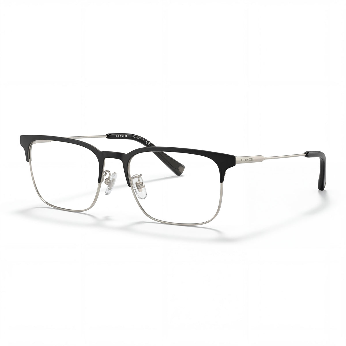 Monturas para gafas rectangulares metálicas Coach para mujer Hc 5121 oro claro mate negro mate 56 mm, Photo 1
