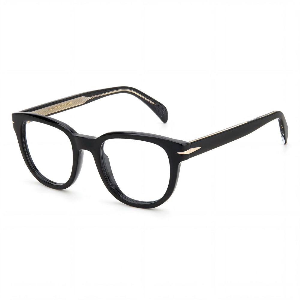 Gafas unisex David Beckham DB 7097 con montura de plástico negra y lentes de policarbonato de 50 mm de ancho.