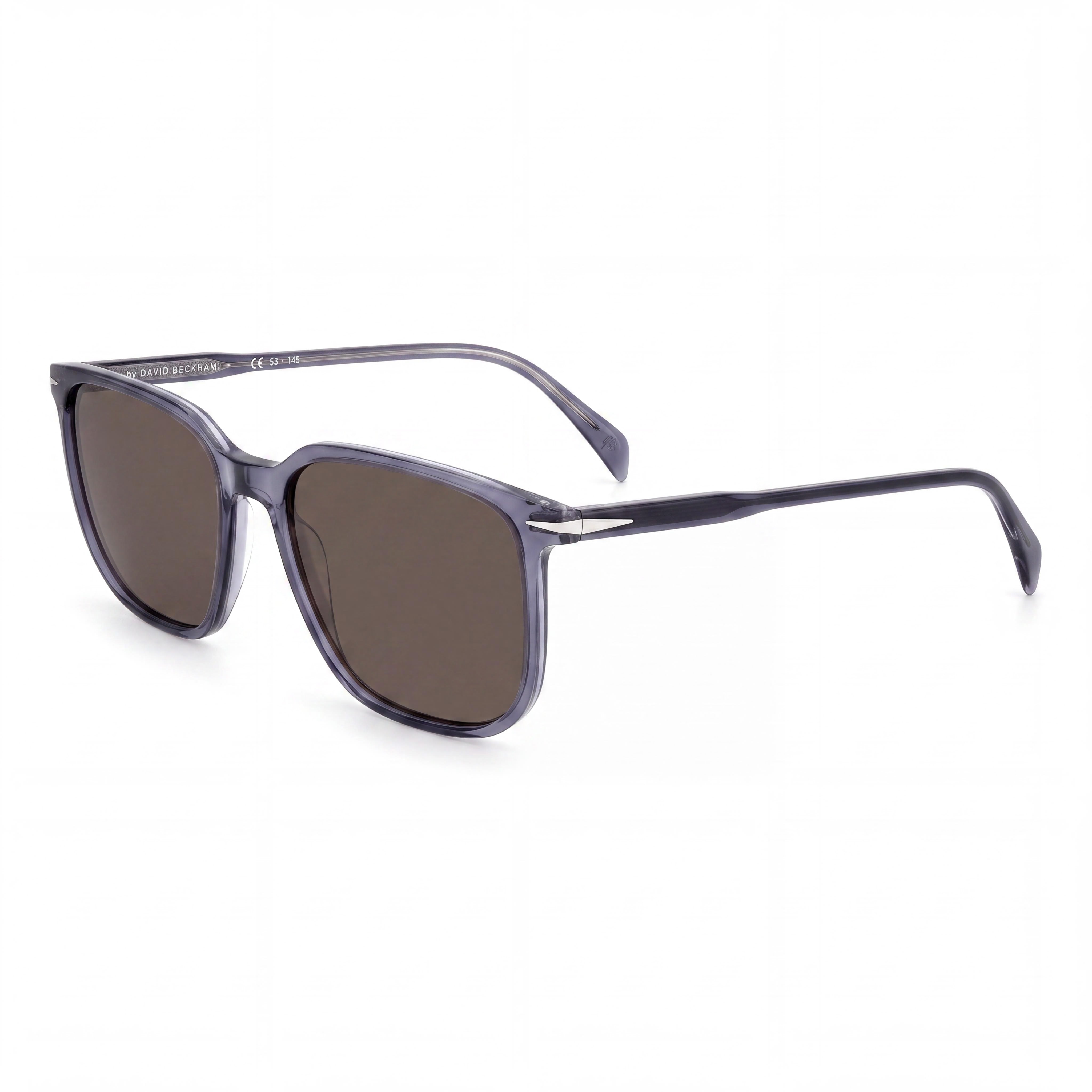 David Beckham DB 1141/S Men's Grey Crystal Frame Light Acetate Brown Lens Sunglasses 55-18-150, Photo 1