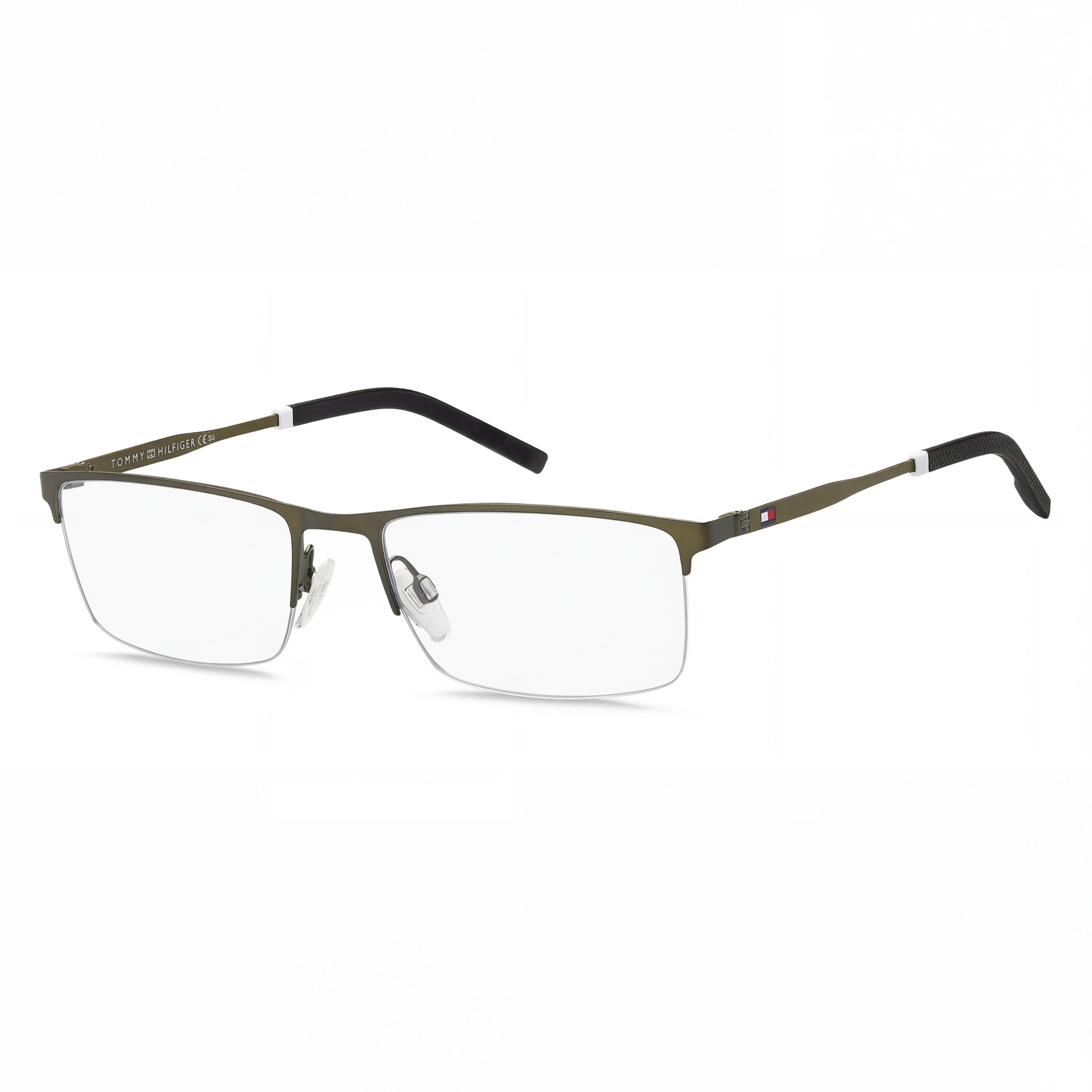 Gafas Tommy Hilfiger Th 1830 para Hombre, Marco de Acero Inoxidable Color Verde Oliva con Lentes de Policarbonato 56mm, Photo 1