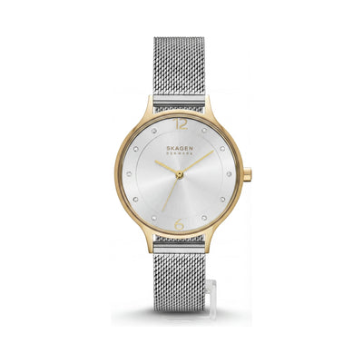SKAGEN DENMARK SKW2340 Reloj Anita Lille de malla de acero inoxidable tono plateado y dorado de 30 mm para mujer