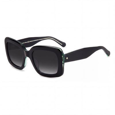 kate spade new york Bellamy/S Women's Plastic Frame Sunglasses, Black Dark Grey Shaded Gradient Lenses, 100% UV Protection, 52mm