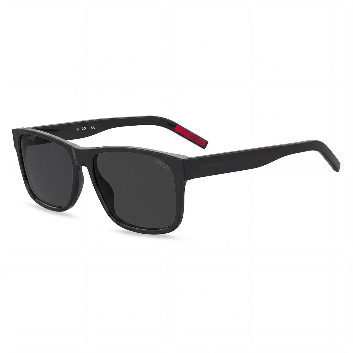 HUGO Women's Rectangular Sunglasses, Black Grey ECO ACETATE, UV Protected, Lightweight & Foldable, 57mm, Photo 1