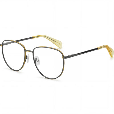 Rag & Bone Rnb 7017 Women's Dark Ruthenium Eyewear with Polycarbonate Lenses, 56mm Lens Width, 17mm Bridge Width, 145mm Temple Length