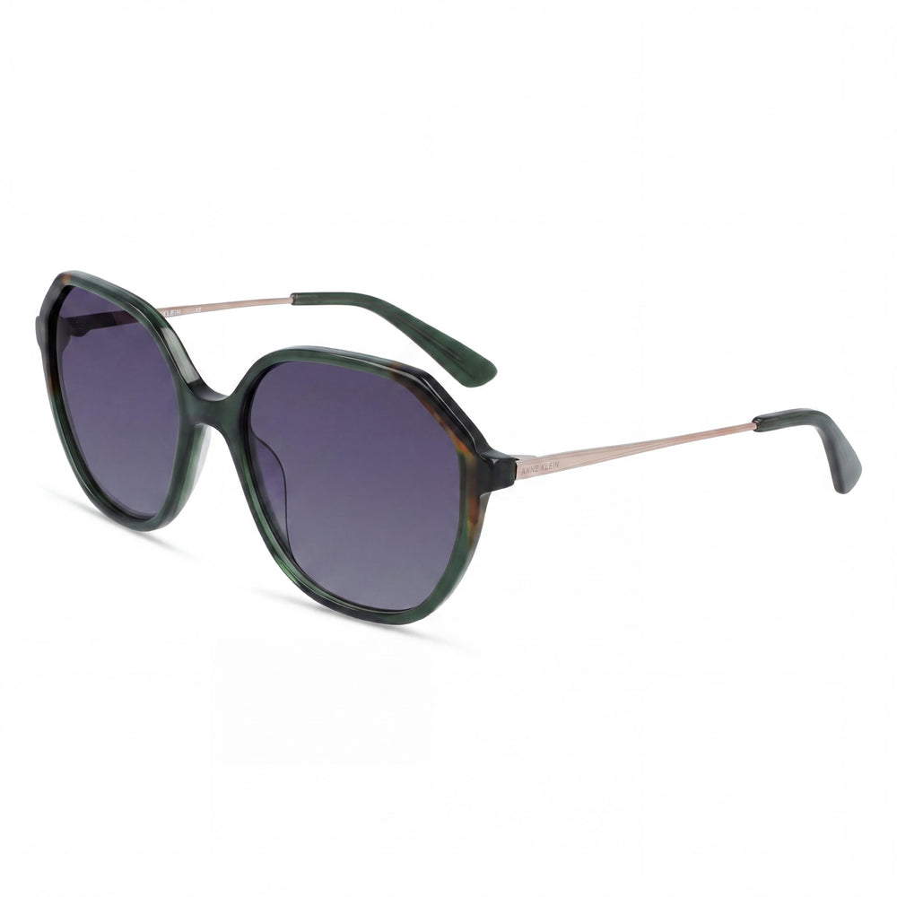 Anne Klein Women's Ak7075 Olive Plastic Frame Sunglasses with Grey Gradient Lenses offering UV Protection 55mm