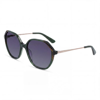 Anne Klein Women's Ak7075 Olive Plastic Frame Sunglasses with Grey Gradient Lenses offering UV Protection 55mm