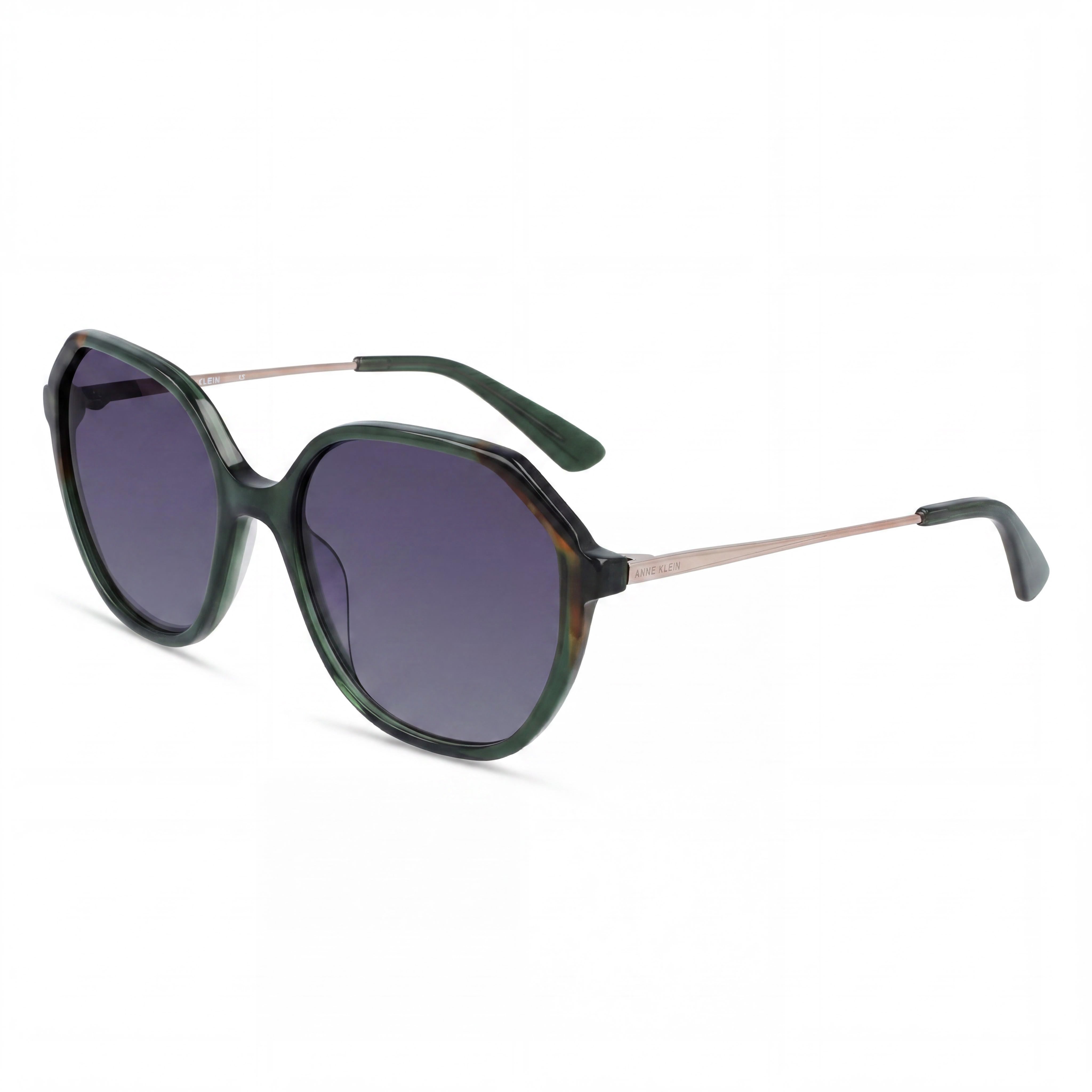 Anne Klein Women's Ak7075 Olive Plastic Frame Sunglasses with Grey Gradient Lenses offering UV Protection 55mm, Photo 1