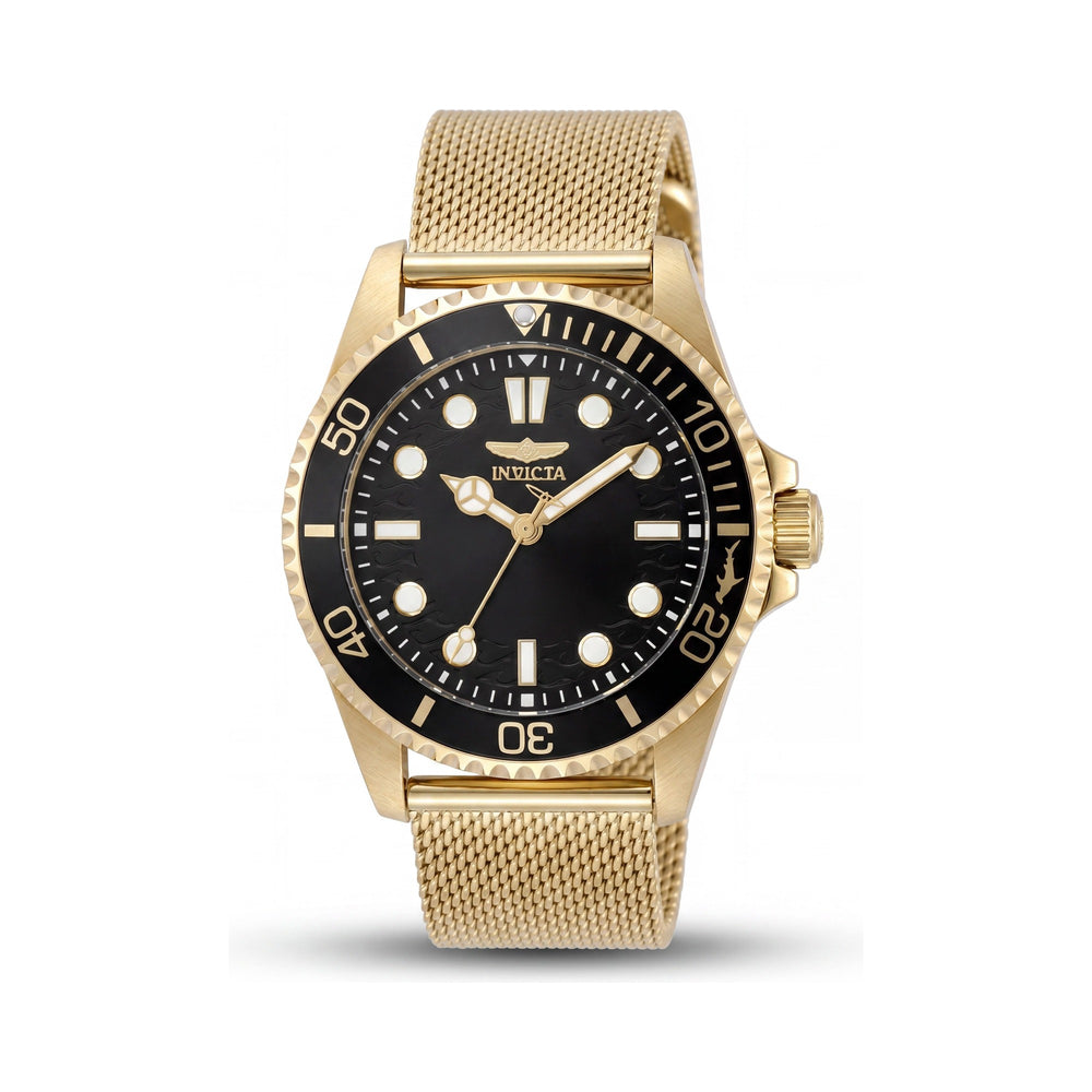 Invicta Pro Diver 49691 Men's Stainless Steel Black Dial 43mm Quartz 10 ATM Water Resistant Watch