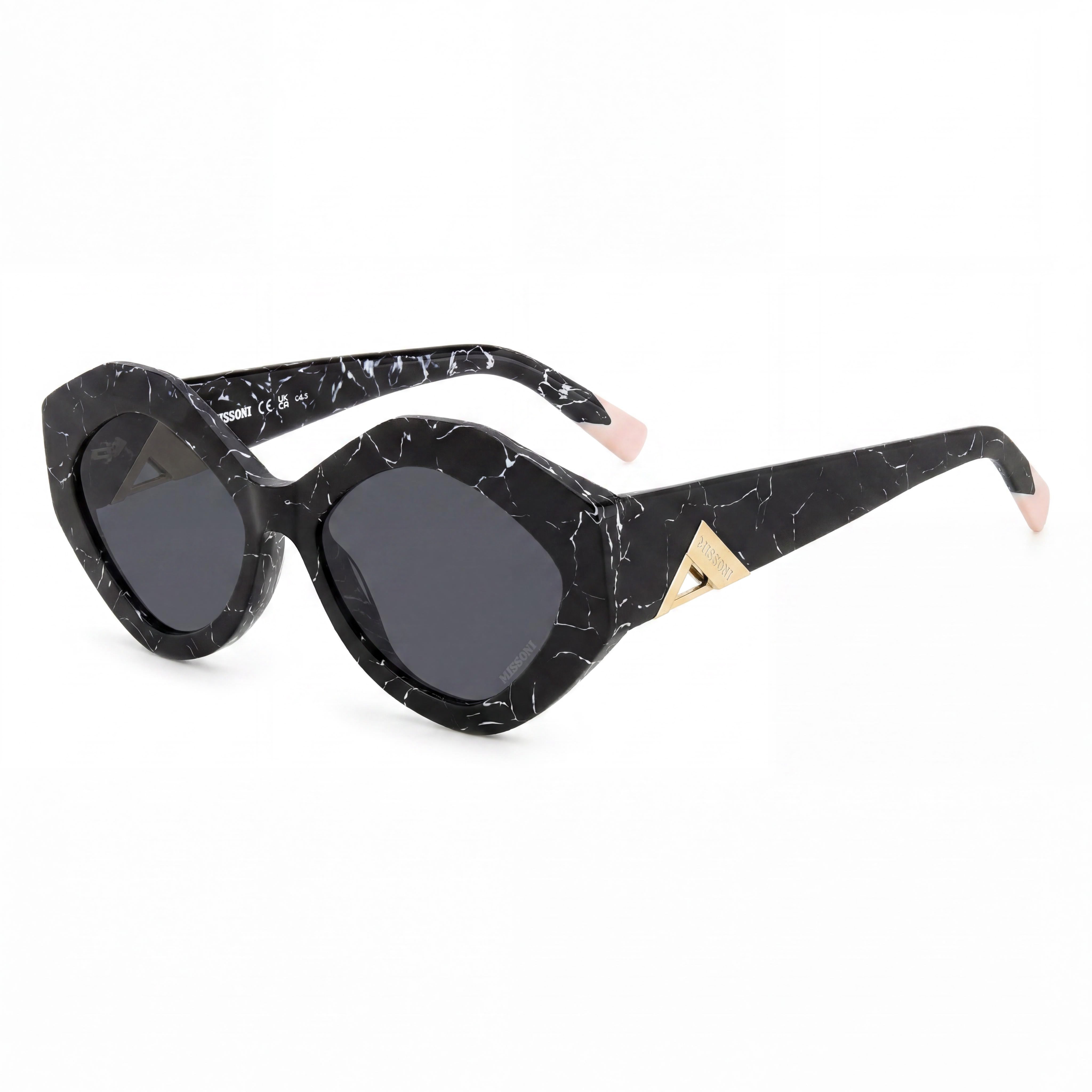 M Missoni Women's Casual Sunglasses with Black Marble Acetate Frame & Polycarbonate Lenses 56mm, Photo 1