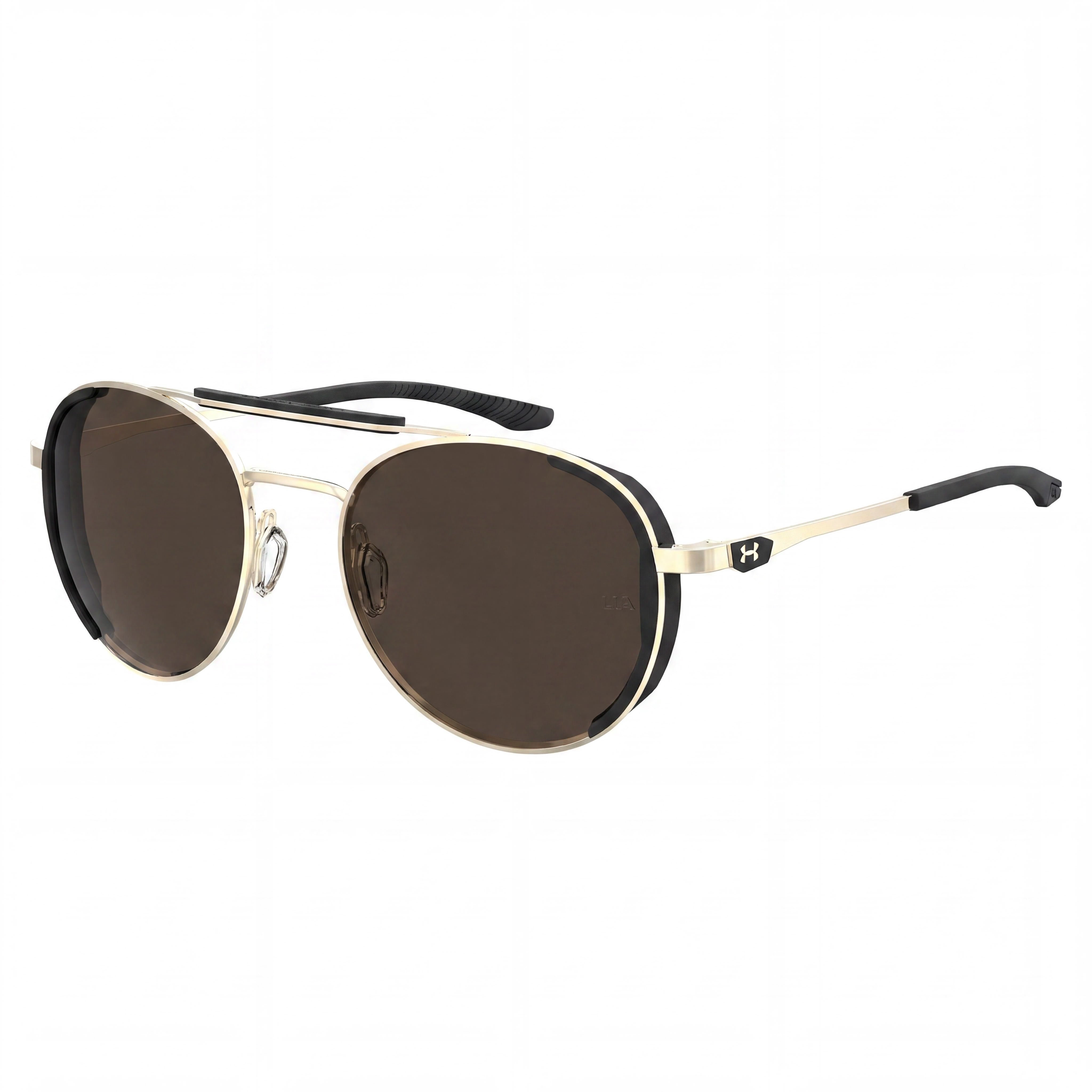 Under Armour UA 0008/G/S Unisex Sunglasses with Light Gold Alloy Steel Frame and UV Protection, 55mm Lens, Photo 1