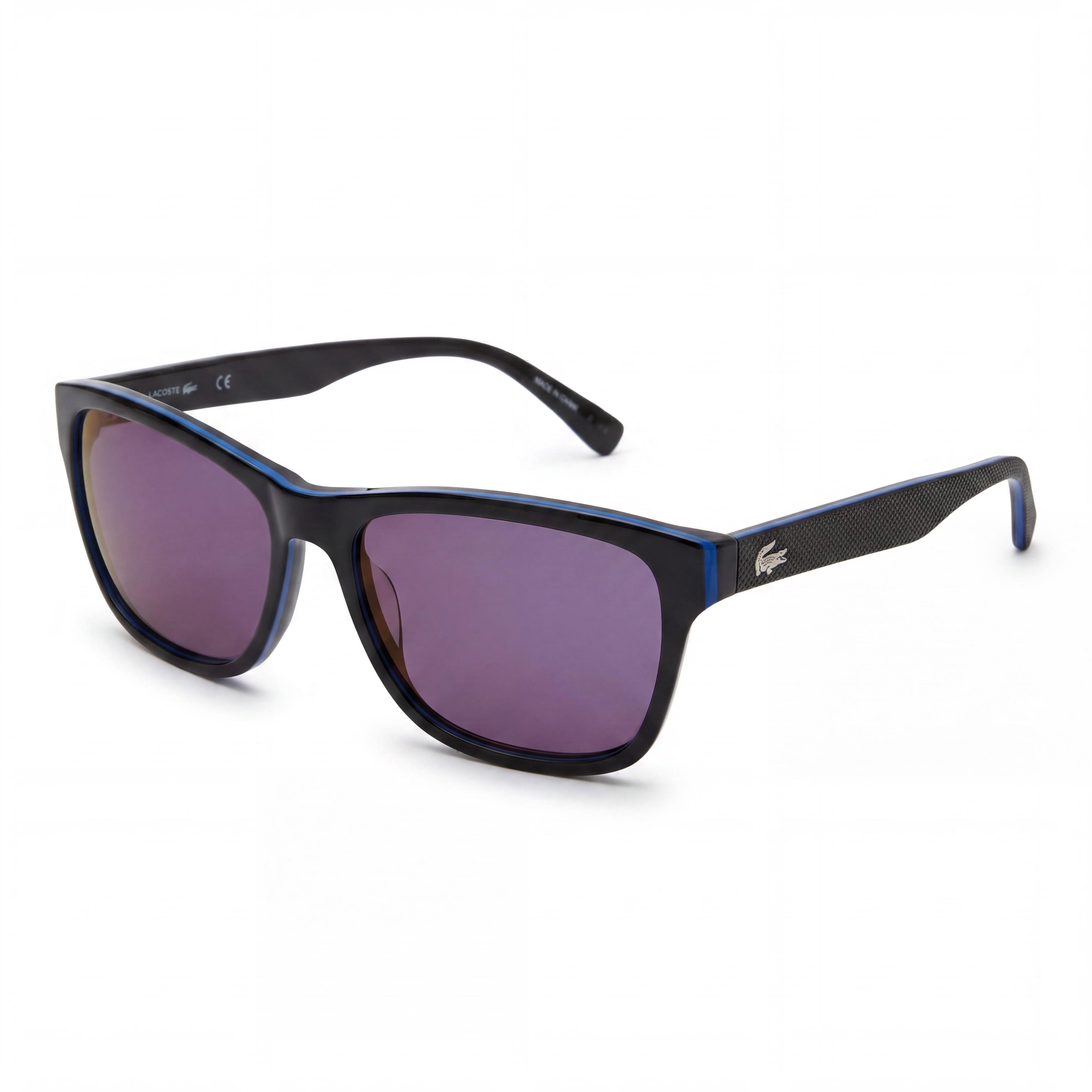 Lacoste L683s Unisex Plastic Bluette Yellow Blue Frame Navy Lens UV Protected Anti-Reflective Sunglasses 55mm, Photo 1