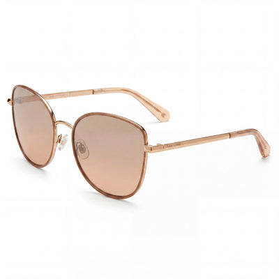 Gafas de sol Kate Spade New York Maryam/G/S de acero inoxidable dorado y rojo para mujer con lentes de espejo plateado degradado marrón, protección UV y no polarizadas de 56 mm