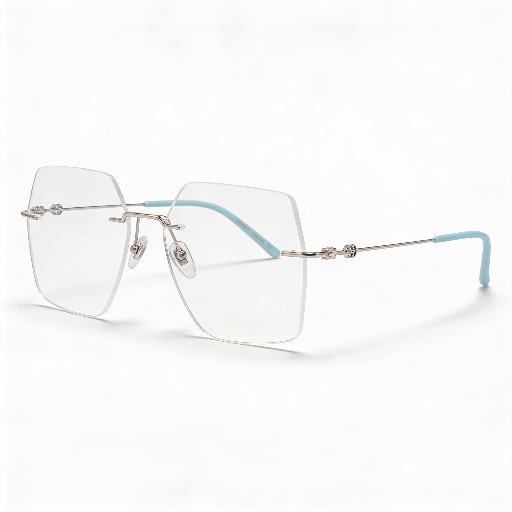 Gucci Women's Square/Rectangle Metal Frame Eyeglasses Silver Transparent 55mm, Photo 1