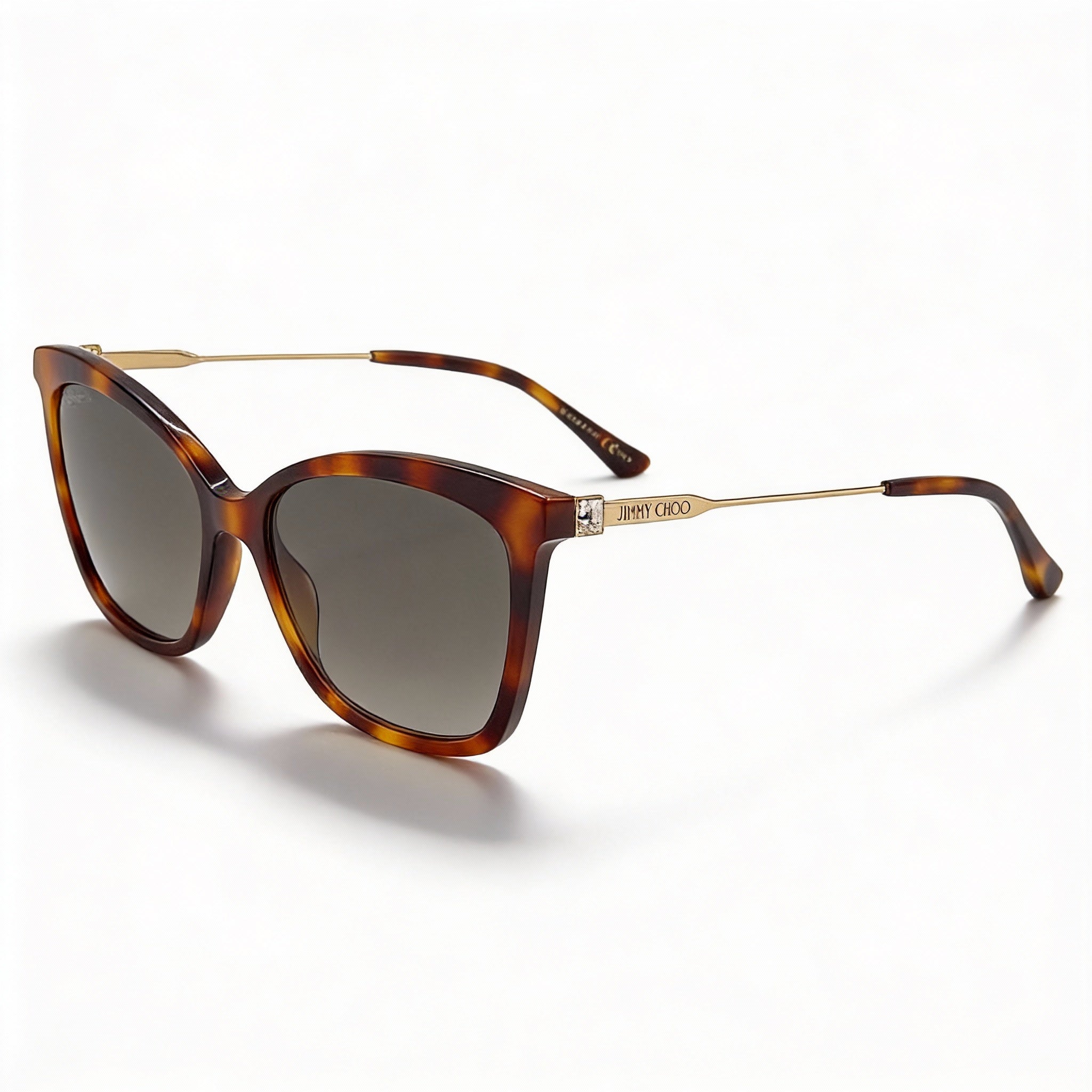 Jimmy Choo Classic Women's Havana Acetate UV Protection Sunglasses with Polycarbonate Lenses 55-17-145, Photo 1