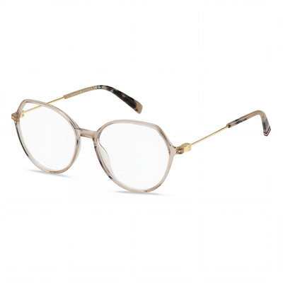 Gafas de sol Tommy Hilfiger ROUND GEOMETRICAL para mujer con lentes transparentes de poliamida color piel 54-16-140