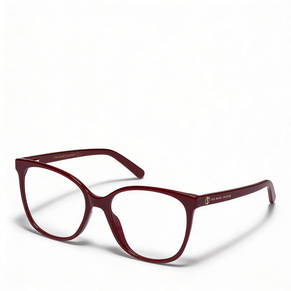 Gafas Marc Jacobs de la Colección Moderna para Mujer, con Montura de Acetato y Lentes de Policarbonato sin Polarizar, Color Borgoña, 53mm