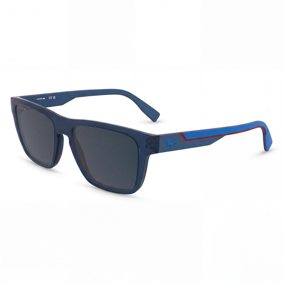 Gafas de sol Lacoste L6058s para hombre con montura de plástico azul mate, lentes azules sólidas y protección UV, 54 mm, Photo 1