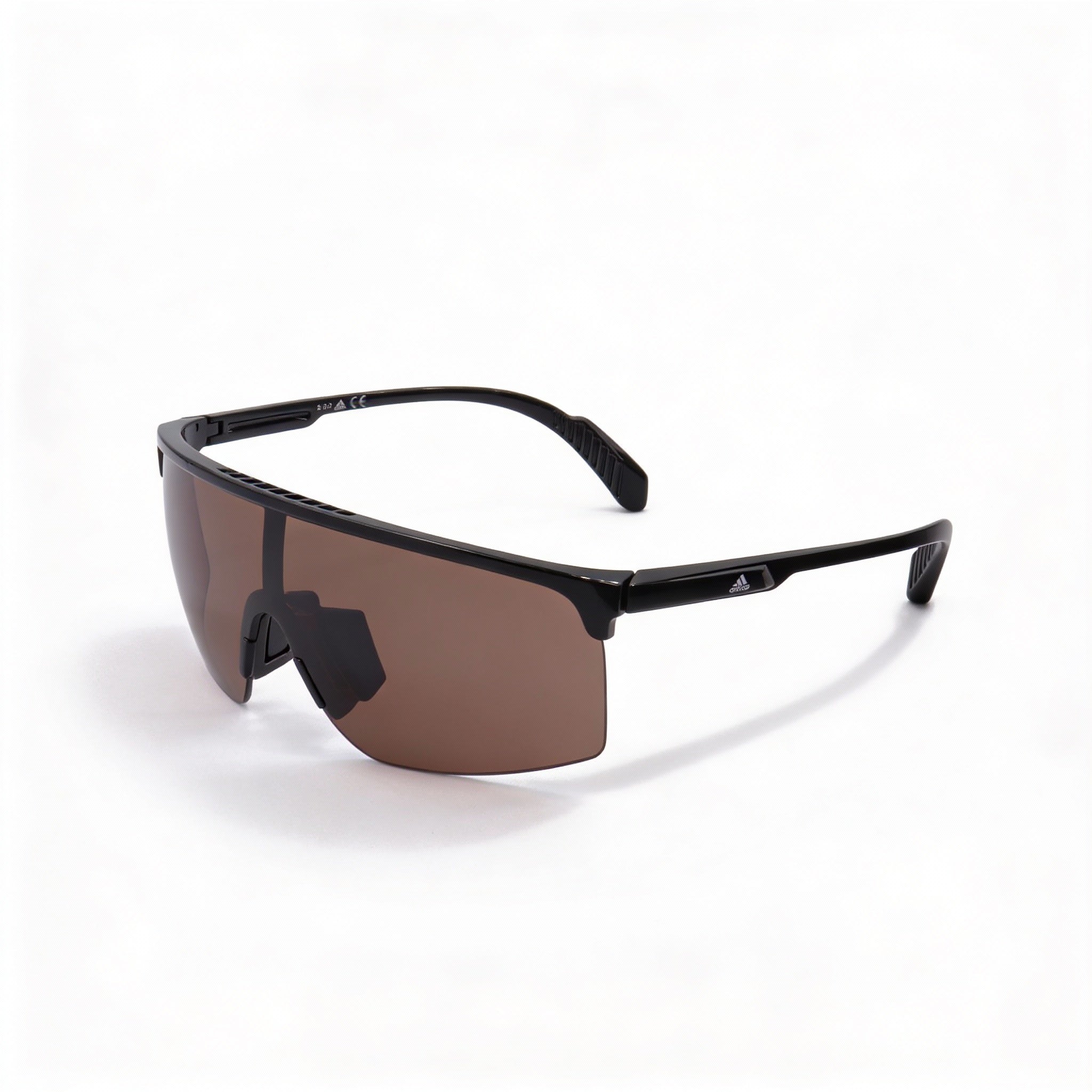 adidas Classic Men's Shiny Black TR90 Plastic Amber Non-Polarized 100% UV Protection Sunglasses 59mm, Photo 1