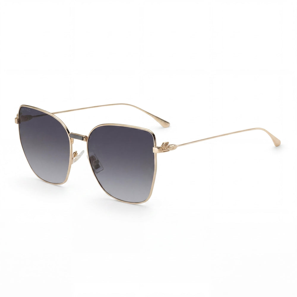 Etro Casual Women's Metal Sunglasses featuring a Rose Gold Frame and Dark Grey Shaded Lenses 60mm
