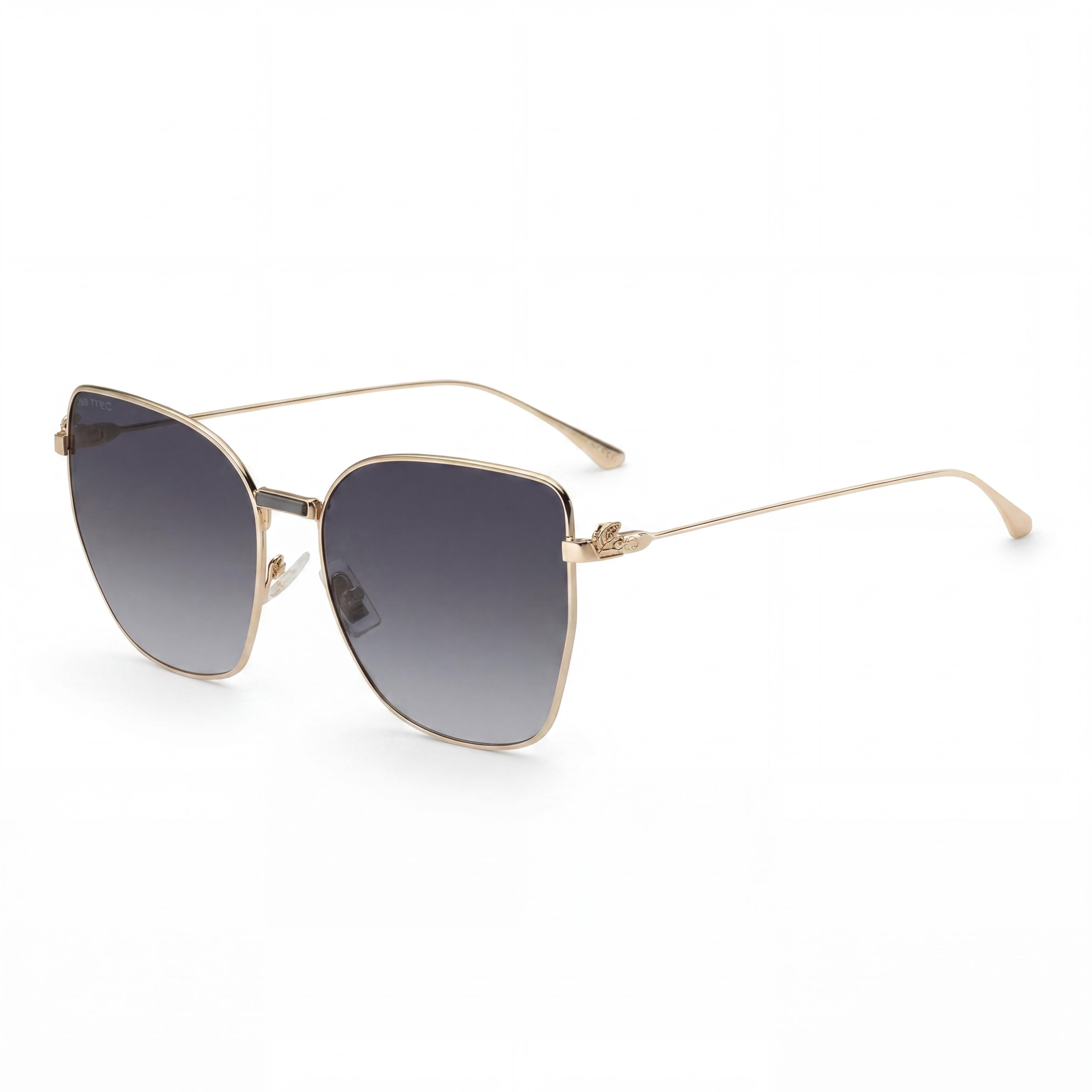 Gafas de sol metálicas casuales Etro para mujer con montura en oro rosa y lentes degradadas en gris oscuro de 60 mm, Photo 1