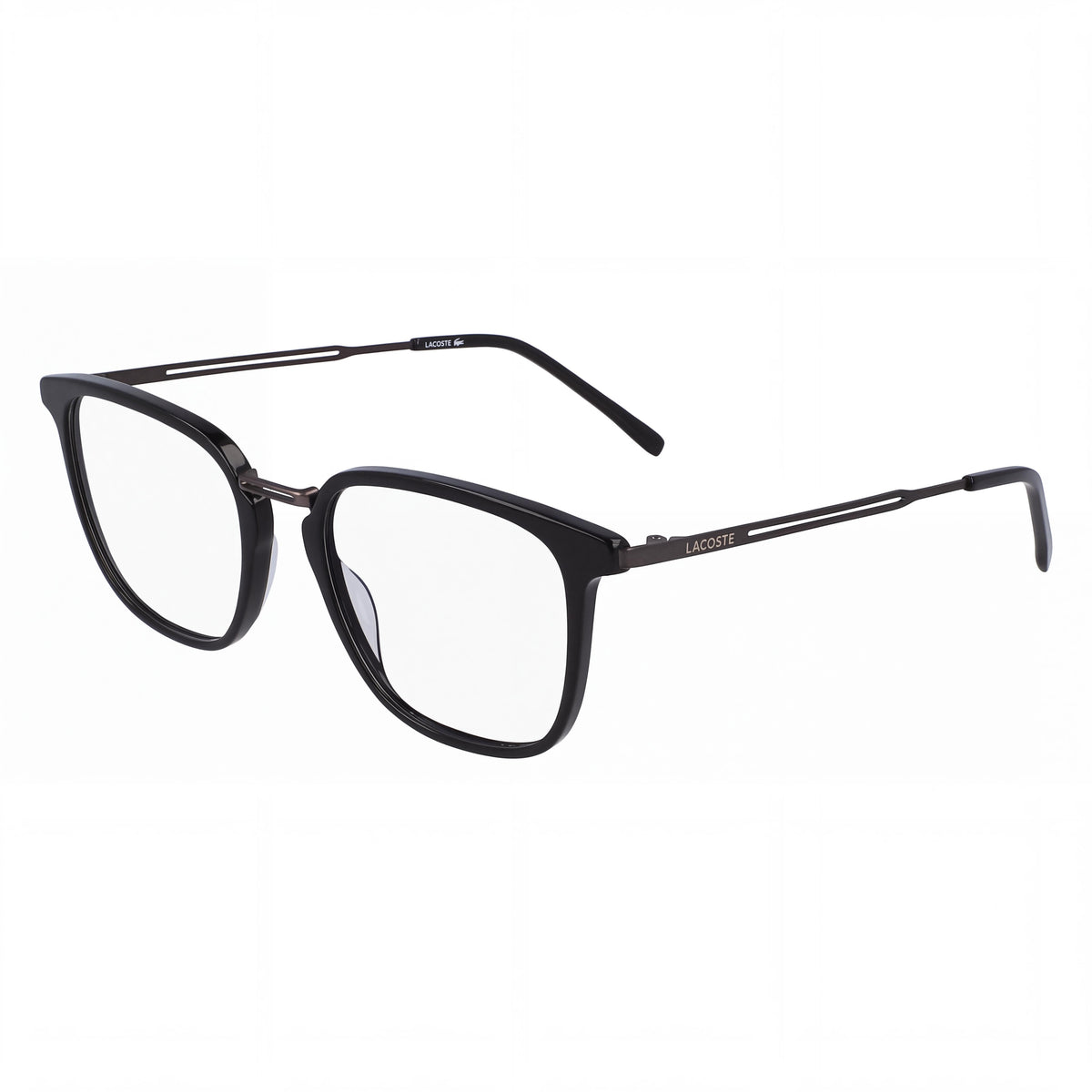 Lacoste Casual Men's Ophthalmic Eyeglasses with Black Frame and Transparent Plastic Lenses Size 52-19-145, Photo 1
