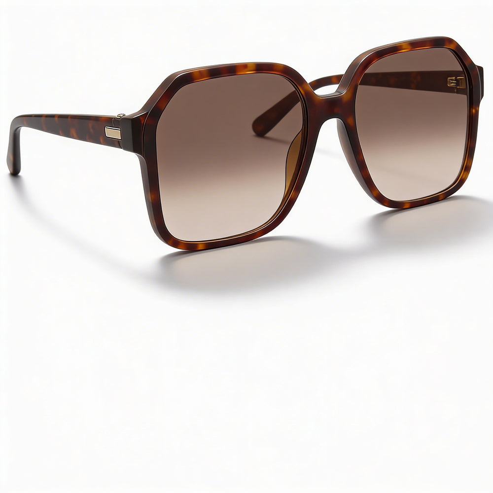 Ferragamo SF1069S Women's Tortoise Acetate Square Sunglasses Grey Gradient Lenses 100% UV Protection 56mm