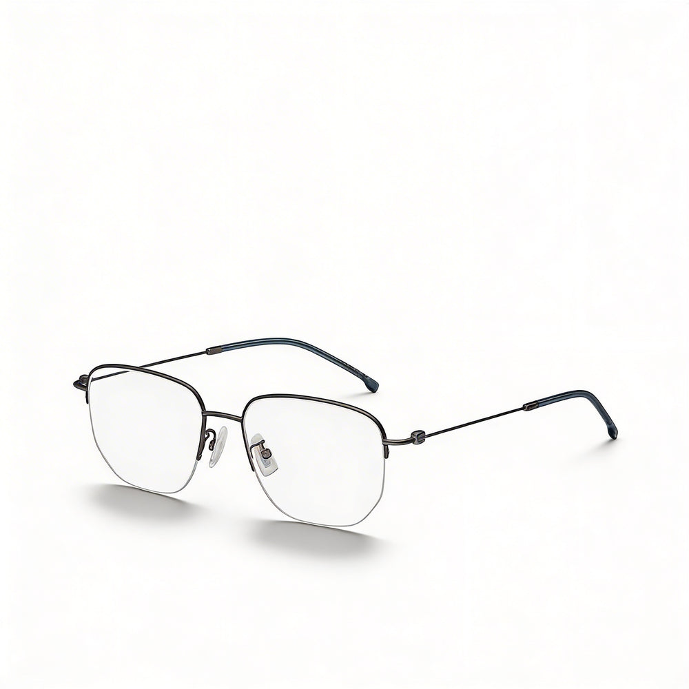 Hugo Boss Modern para hombre Gafas no polarizadas de aleación de acero, rutenio oscuro mate 54 mm