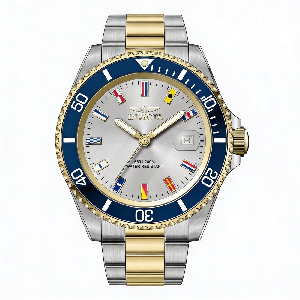 Reloj de cuarzo Invicta Pro Diver 49887 para hombre, caja de acero inoxidable de 40 mm, esfera plateada, brazalete de acero inoxidable.
