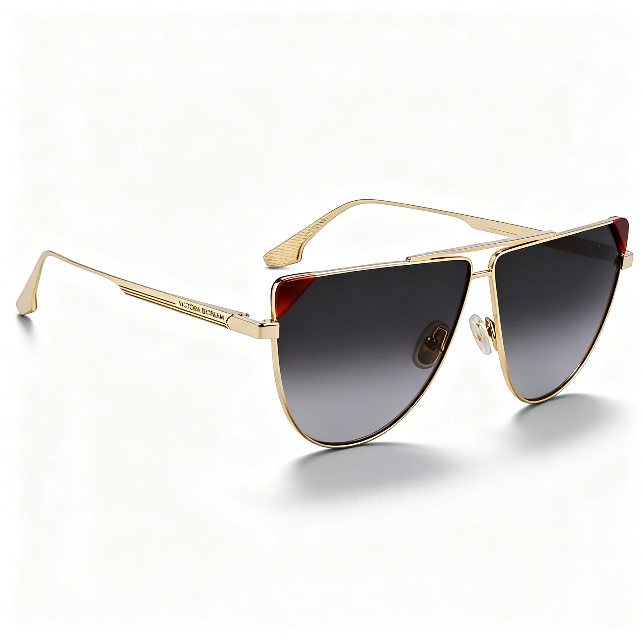 Victoria Beckham VB239S Unisex Metal Non-Polarized Sunglasses, Blonde Havana, 63mm Lens