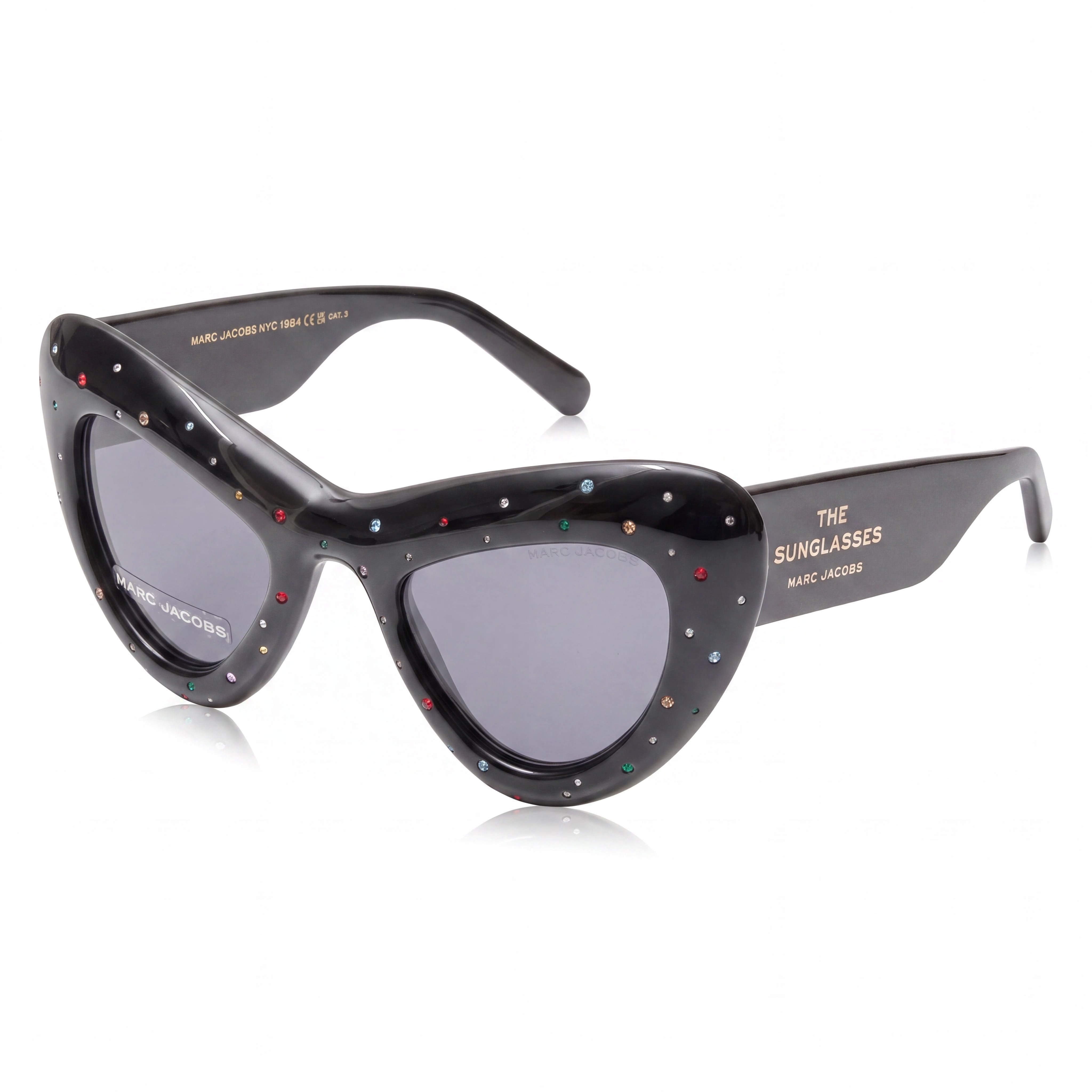 Marc Jacobs Women's MARC 798/S STR Cat Eye Black Acetate Grey Lens UV Protection 24-24-140mm, Photo 1