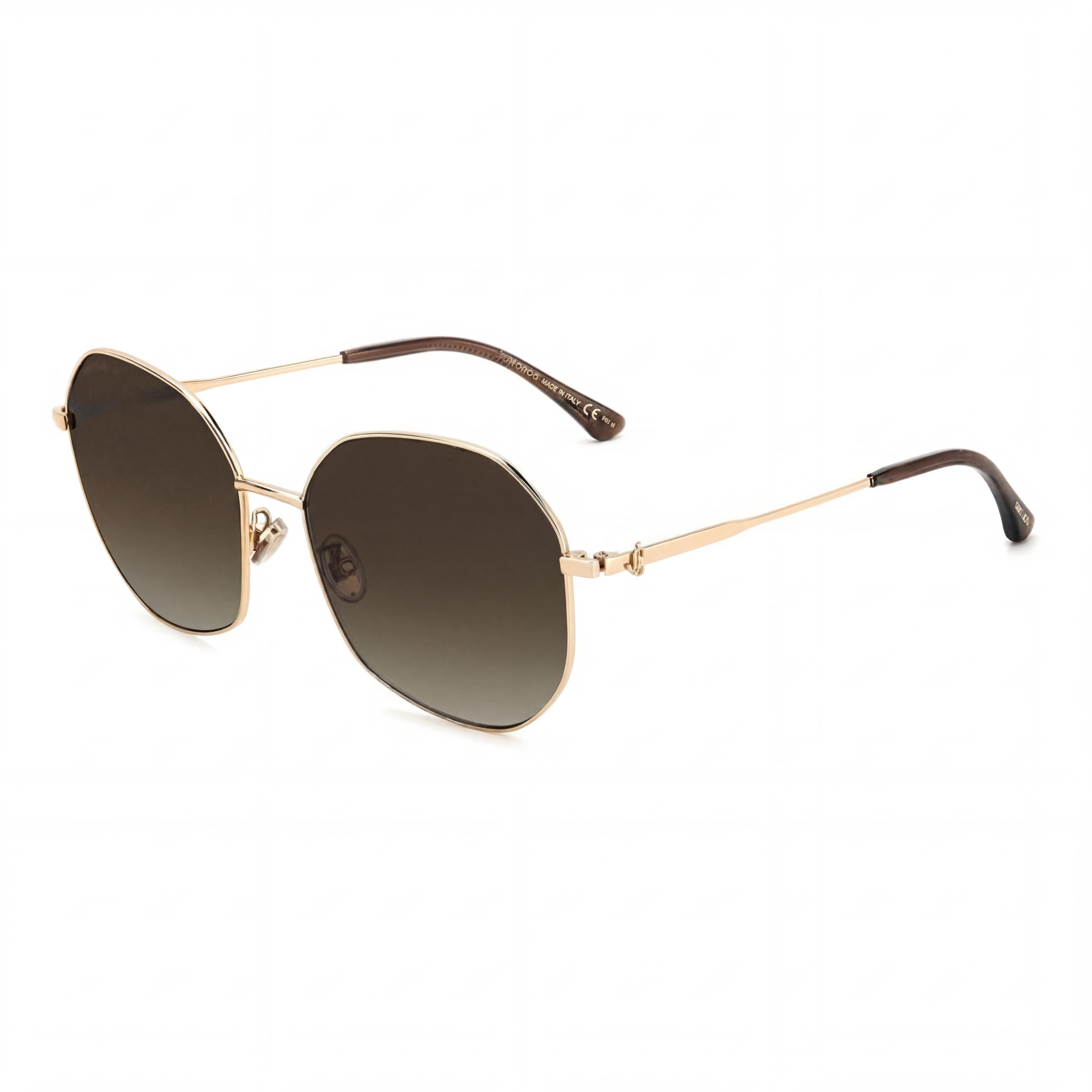 Gafas de sol Jimmy Choo casual para mujer con montura y lentes de acero inoxidable en oro rosa con protección UV de 58 mm, Photo 1