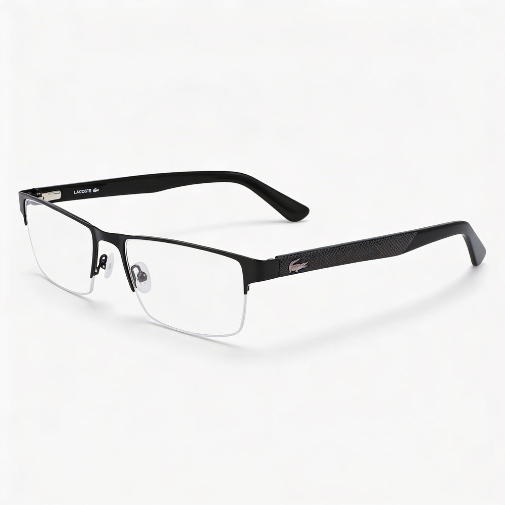 Lacoste CK20705 Unisex Half Rim Rectangle Metal Eyeglasses, Matte Black Frame, Lens 55mm, Bridge 19mm, Temple 145mm