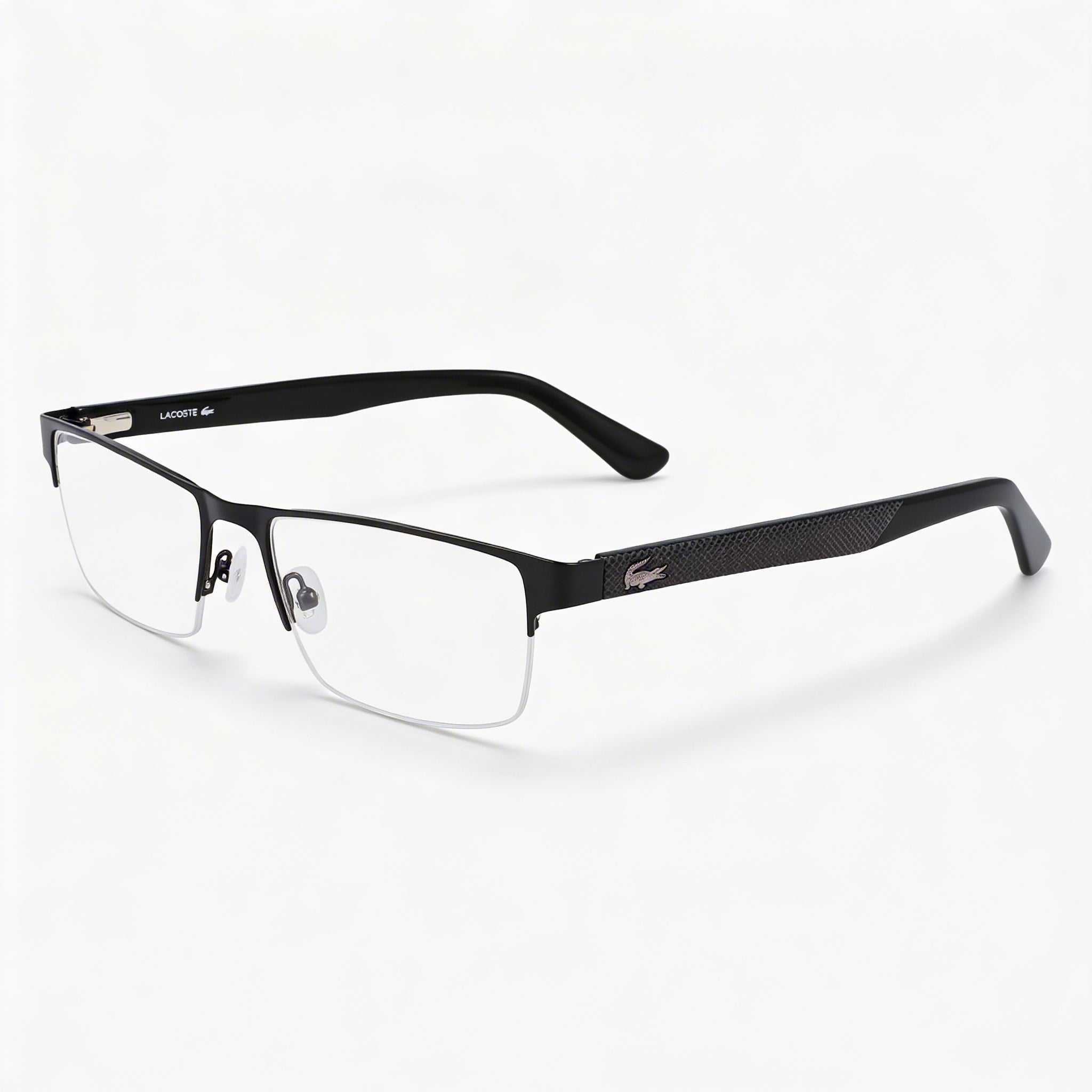 Lacoste CK20705 Unisex Half Rim Rectangle Metal Eyeglasses, Matte Black Frame, Lens 55mm, Bridge 19mm, Temple 145mm, Photo 1