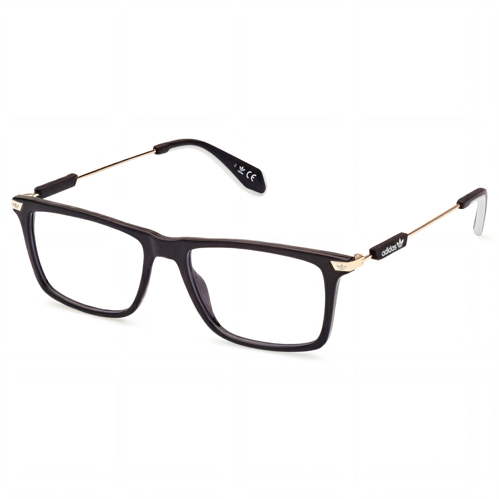 Montura de gafas casual Adidas OR5050 para hombre con construcción de plástico negro brillante de 52 mm
