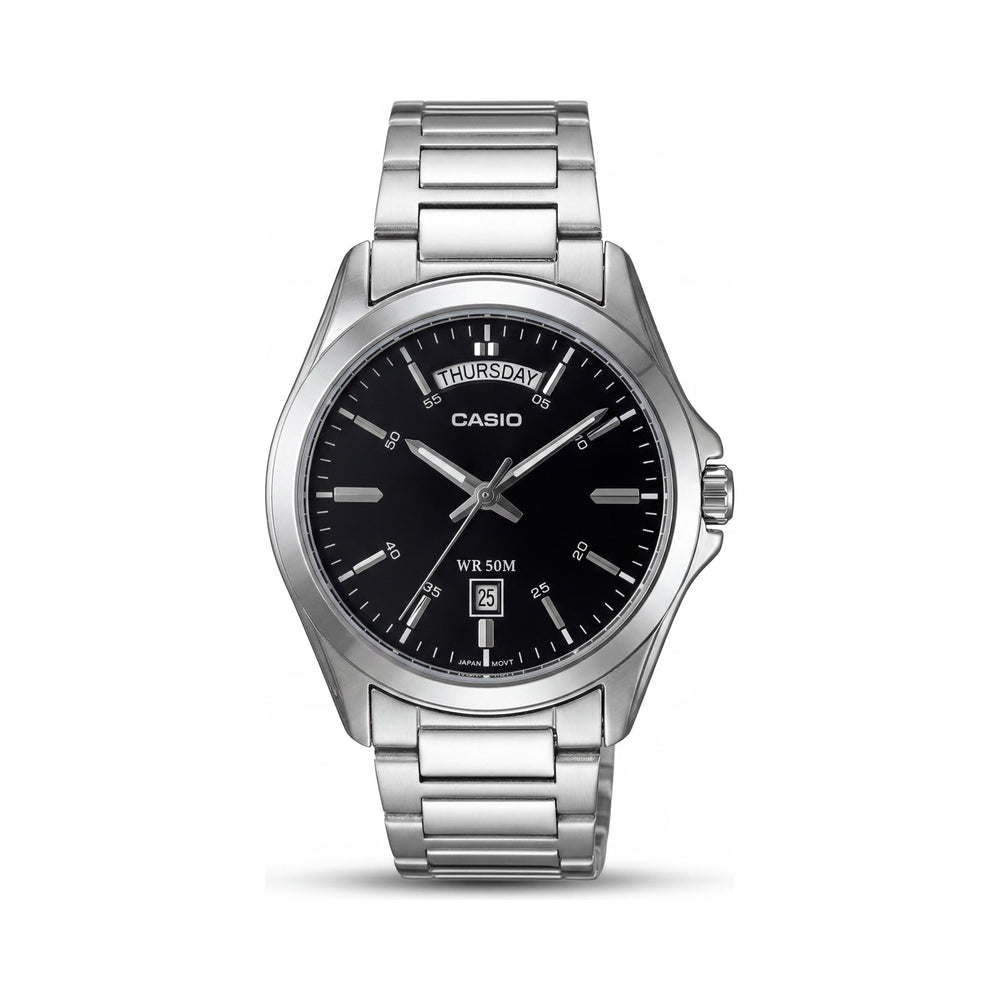 Casio MTP-1370D-1A1VDF Men's Silver-tone Watch, 40mm