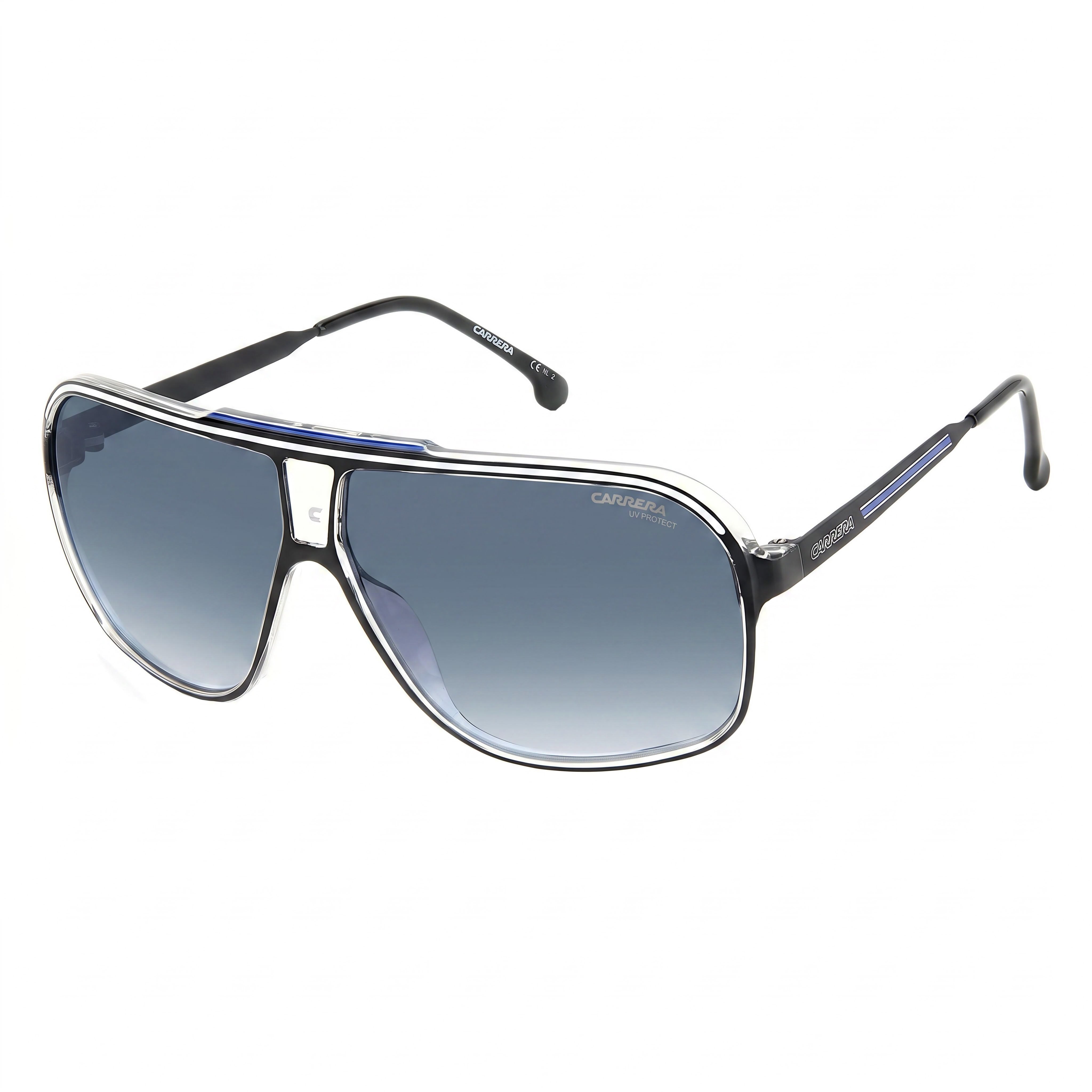 Gafas de sol unisex Carrera Grand Prix 3 rectangulares extragrandes en negro y azul