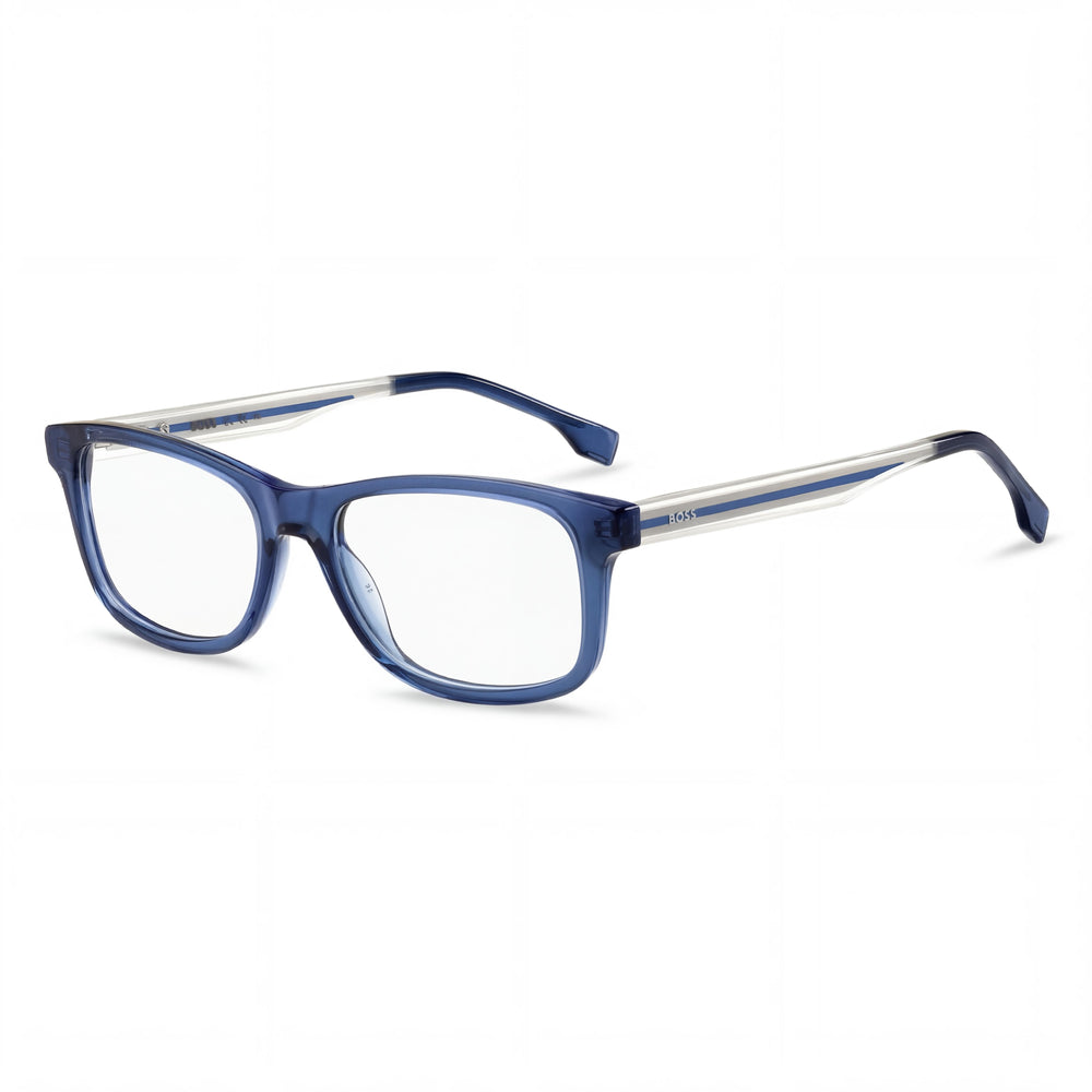 Gafas de sol no polarizadas BOSS Audio Systems para hombre, diseño moderno con montura de acetato azul y negro y lente azul cristal de 51 mm