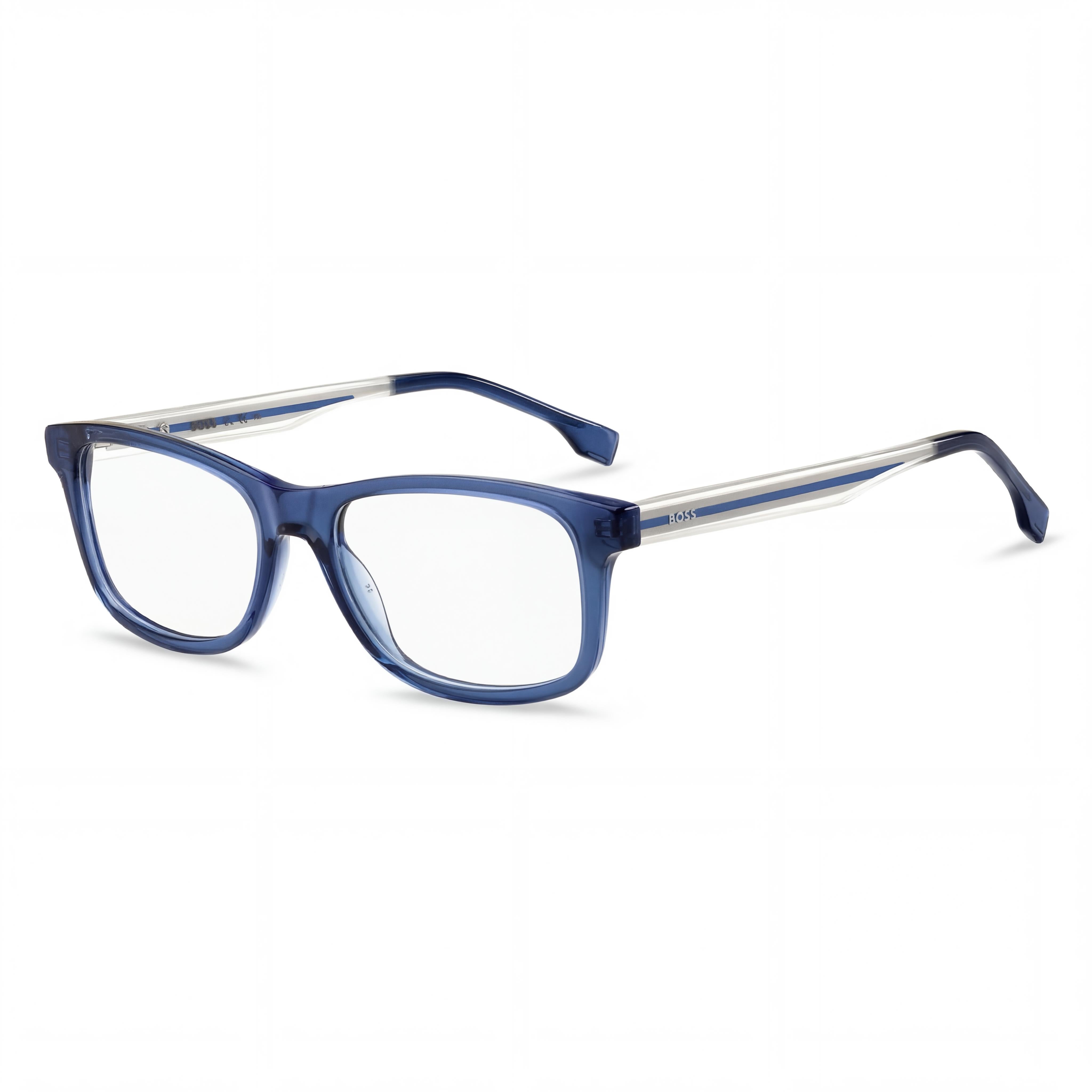 Gafas de sol no polarizadas BOSS Audio Systems para hombre, diseño moderno con montura de acetato azul y negro y lente azul cristal de 51 mm, Photo 1