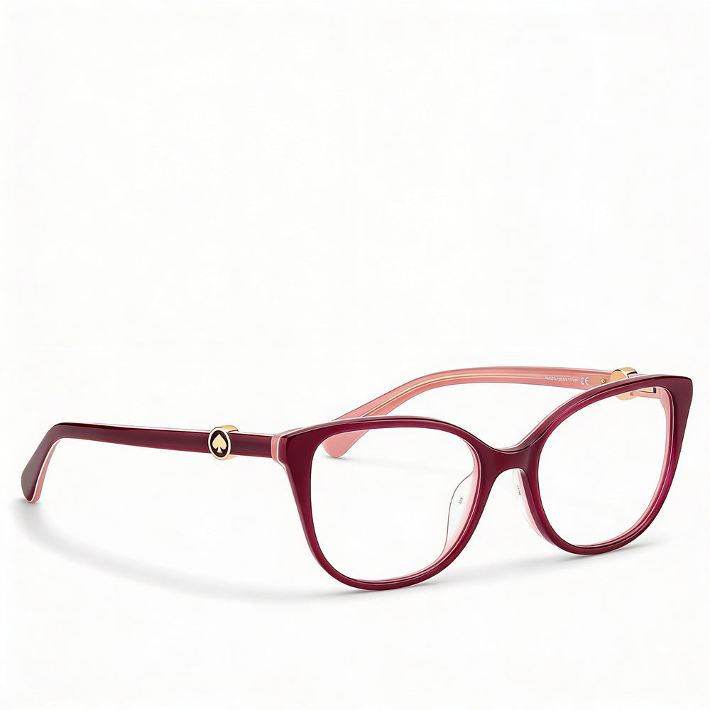Kate Spade New York Modern - Gafas de sol para mujer, montura de plástico rosa burdeos, lentes polarizadas violetas, 52 mm