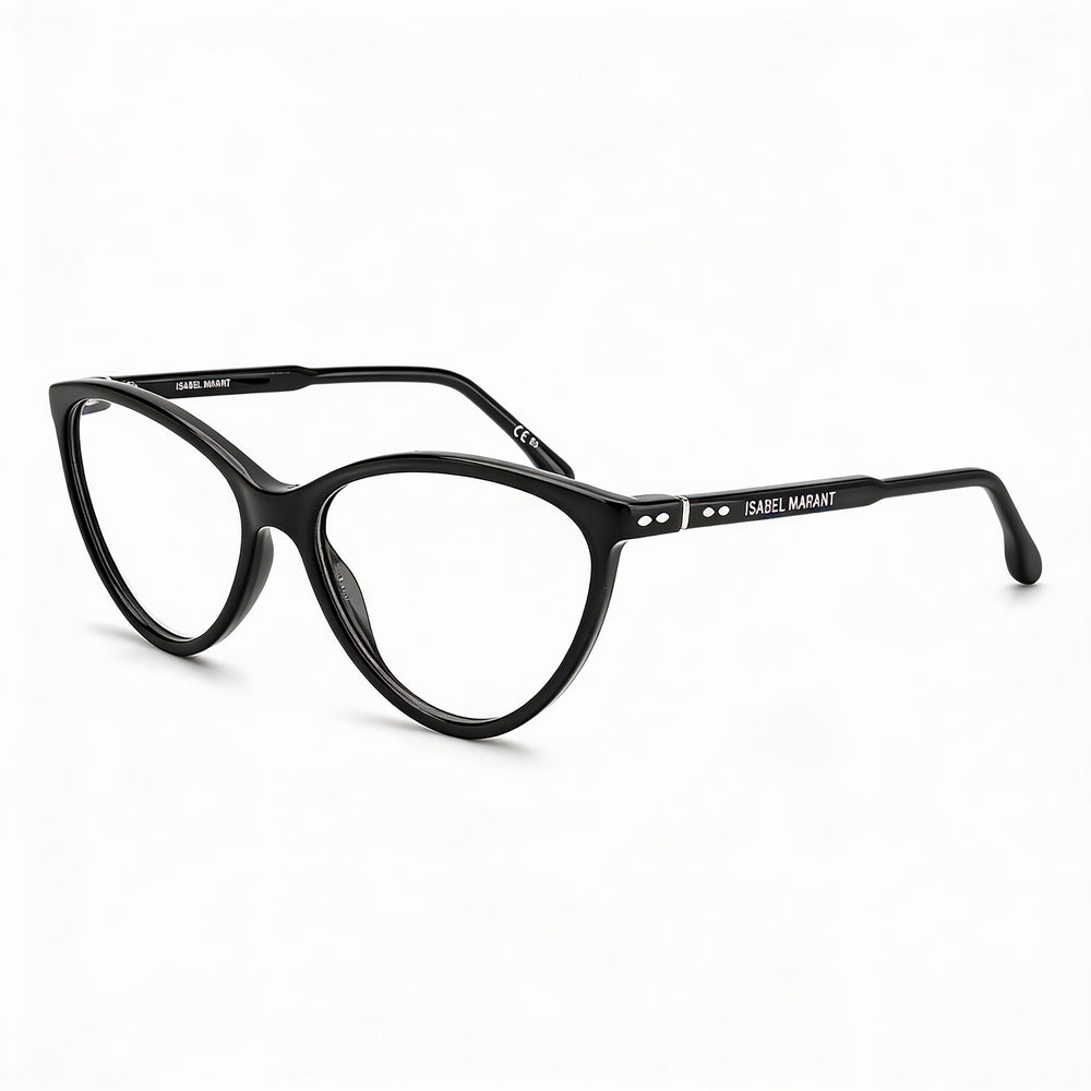 Gafas de sol unisex modernas Isabel Marant con montura negra y lentes de policarbonato, con un ancho de lente de 55 mm.