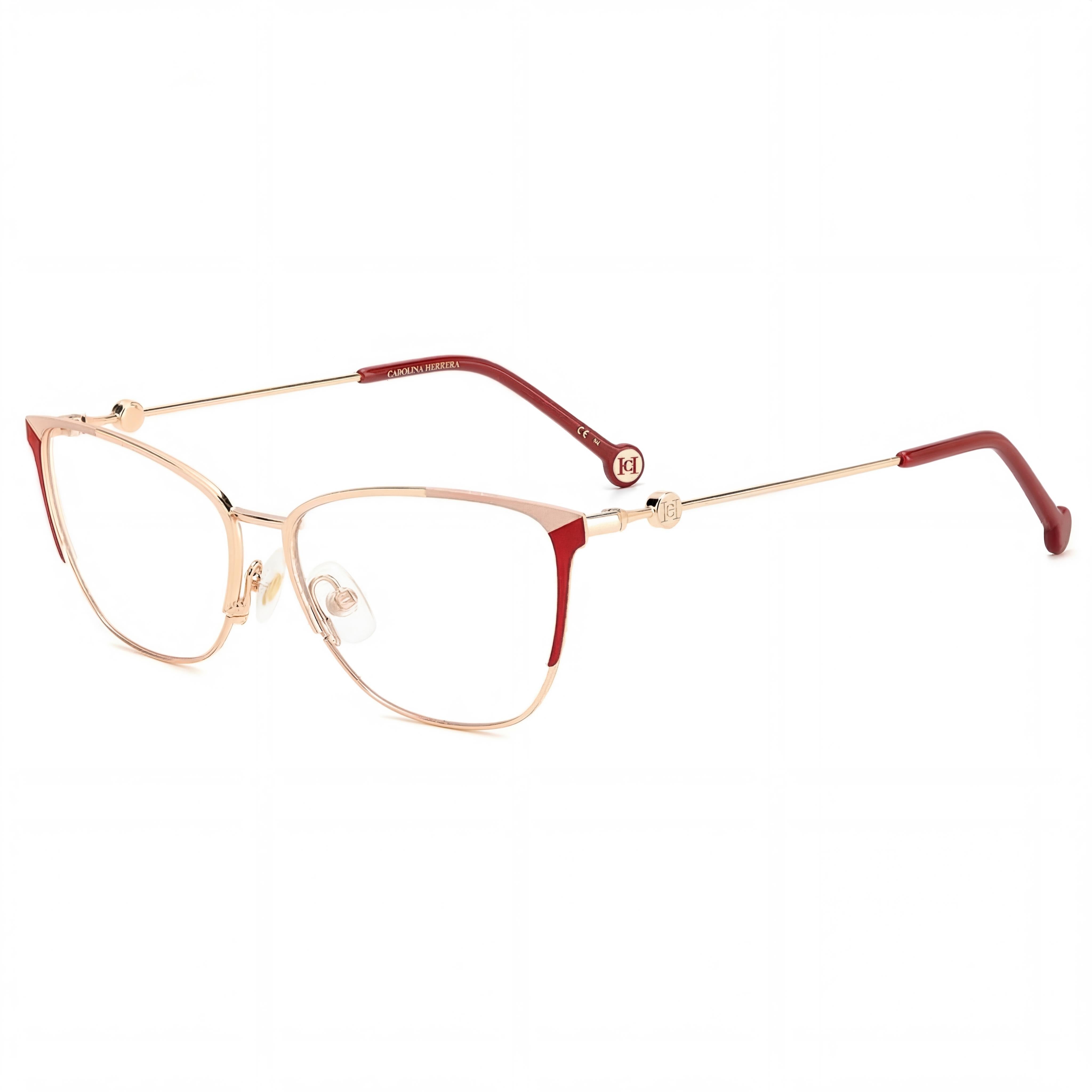 Gafas de Sol de Acero y Aleación de Cobre Rojo Rosáceo Modernas para Mujer Carolina Herrera con Montura de 57 mm de Ancho de Lente, Photo 1