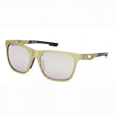Gafas de sol Adidas Injected Unisex Montura de plástico verde claro mate con lentes verdes, UV 400, no polarizadas 55 mm