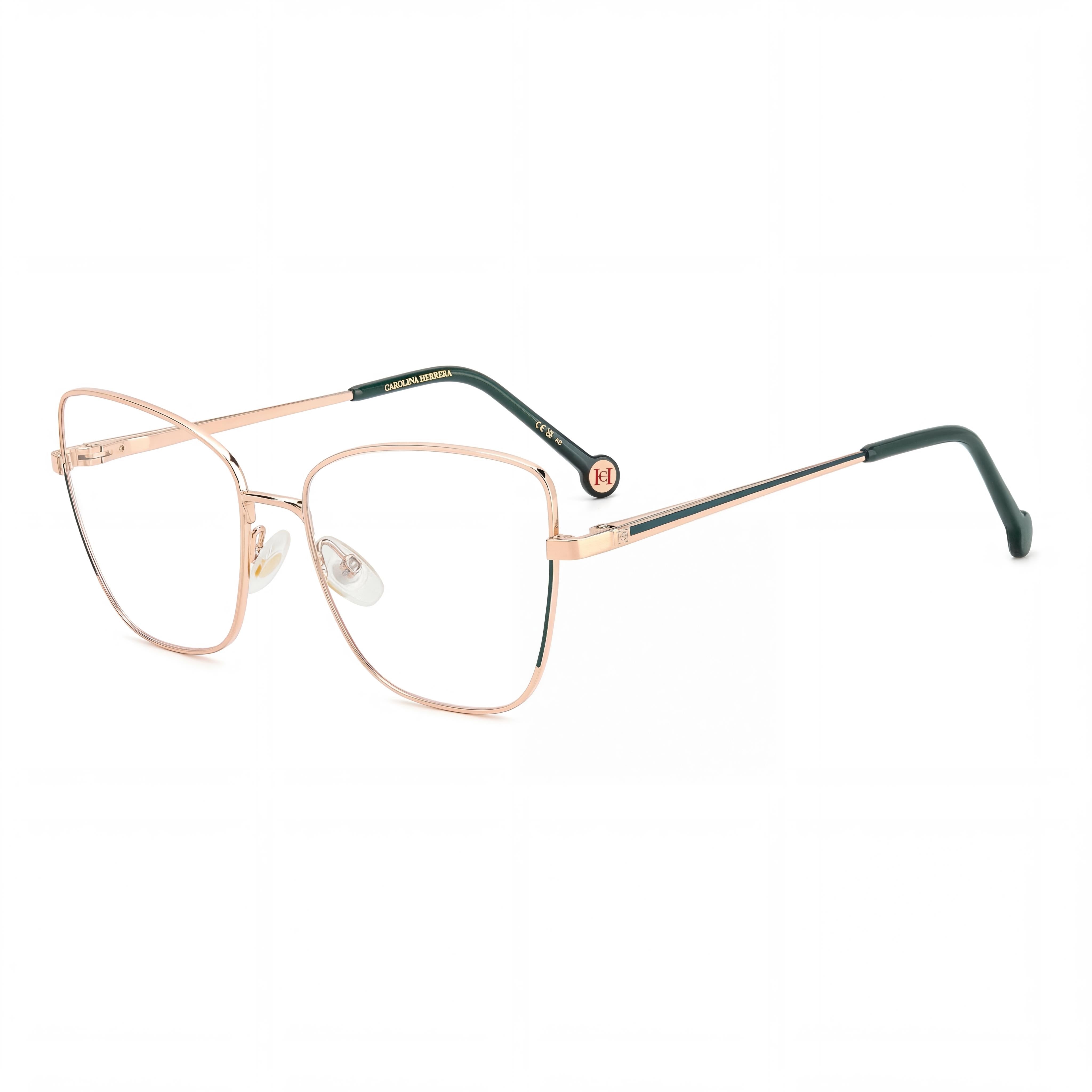 Carolina Herrera Her 0209 Women's Metal Frame Gold Green Non-Polarised Polycarbonate Sunglasses 56mm, Photo 1