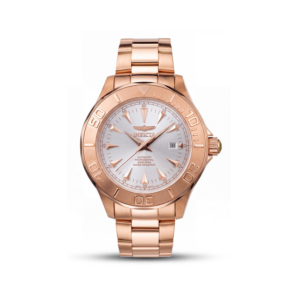 Invicta Signature 7111 Rose-gold Stainless Steel Automatic Unisex Watch with Silver Dial & Glow In The Dark 47mm, Photo 1