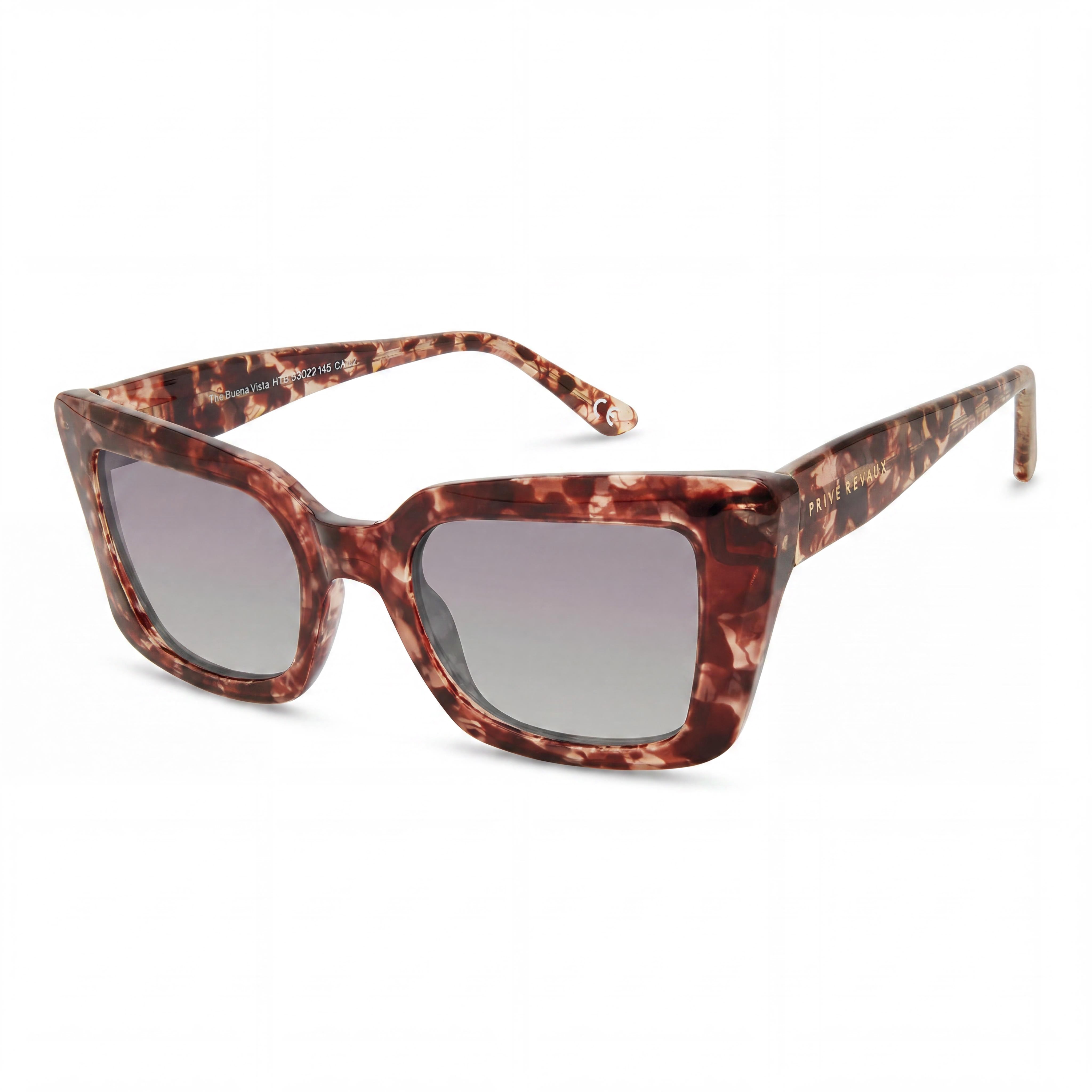 PRIVÉ REVAUX Classic Unisex Sunglasses with Blush Tort Frame, Nude Havana Lenses, UV Protection, 50mm, Photo 1