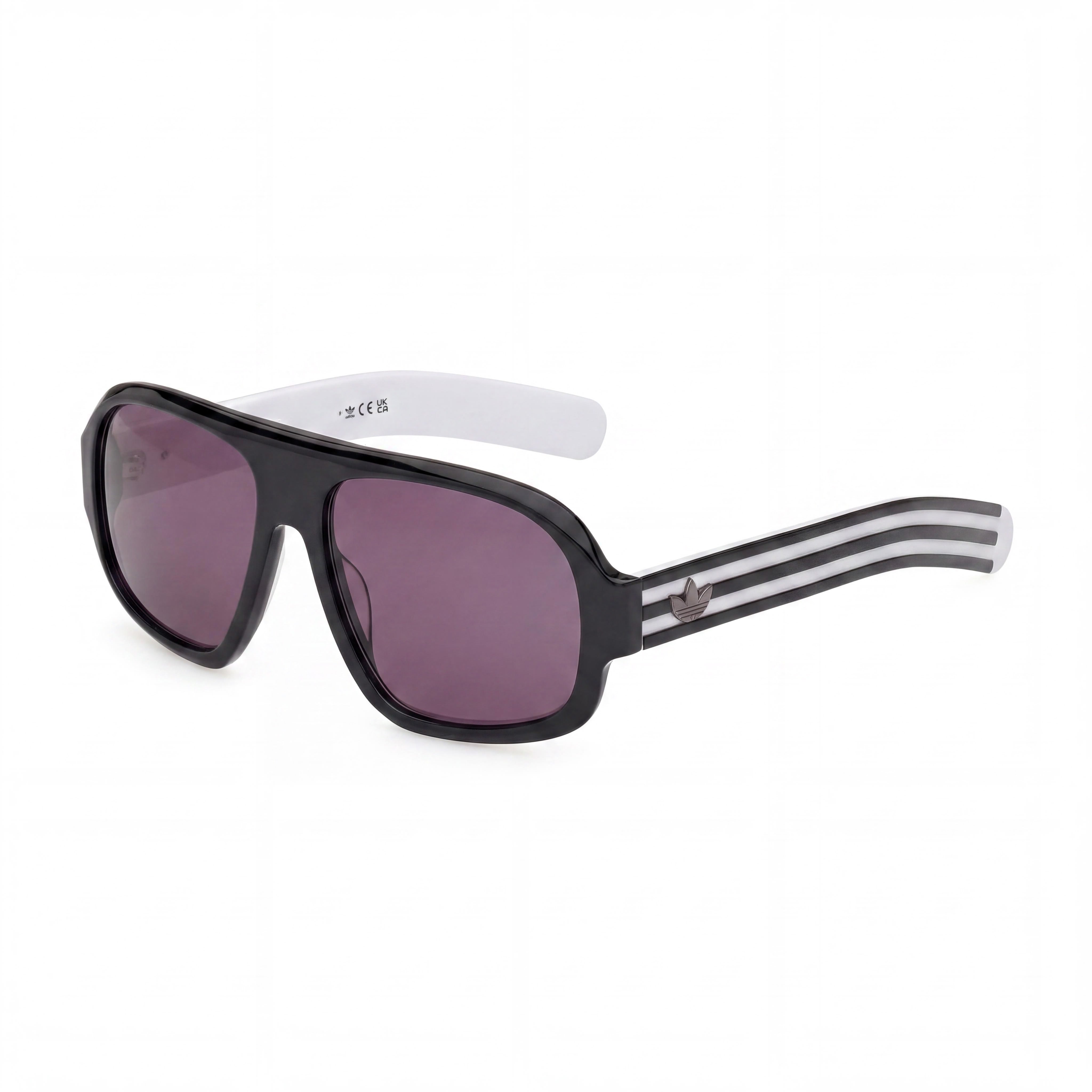 Adidas Originals Gafas de Sol Casuales para Hombre, Armazón de Plástico Negro Brillante, Lentes Ahumadas No Polarizadas, Protección UV 400, 59mm, Photo 1