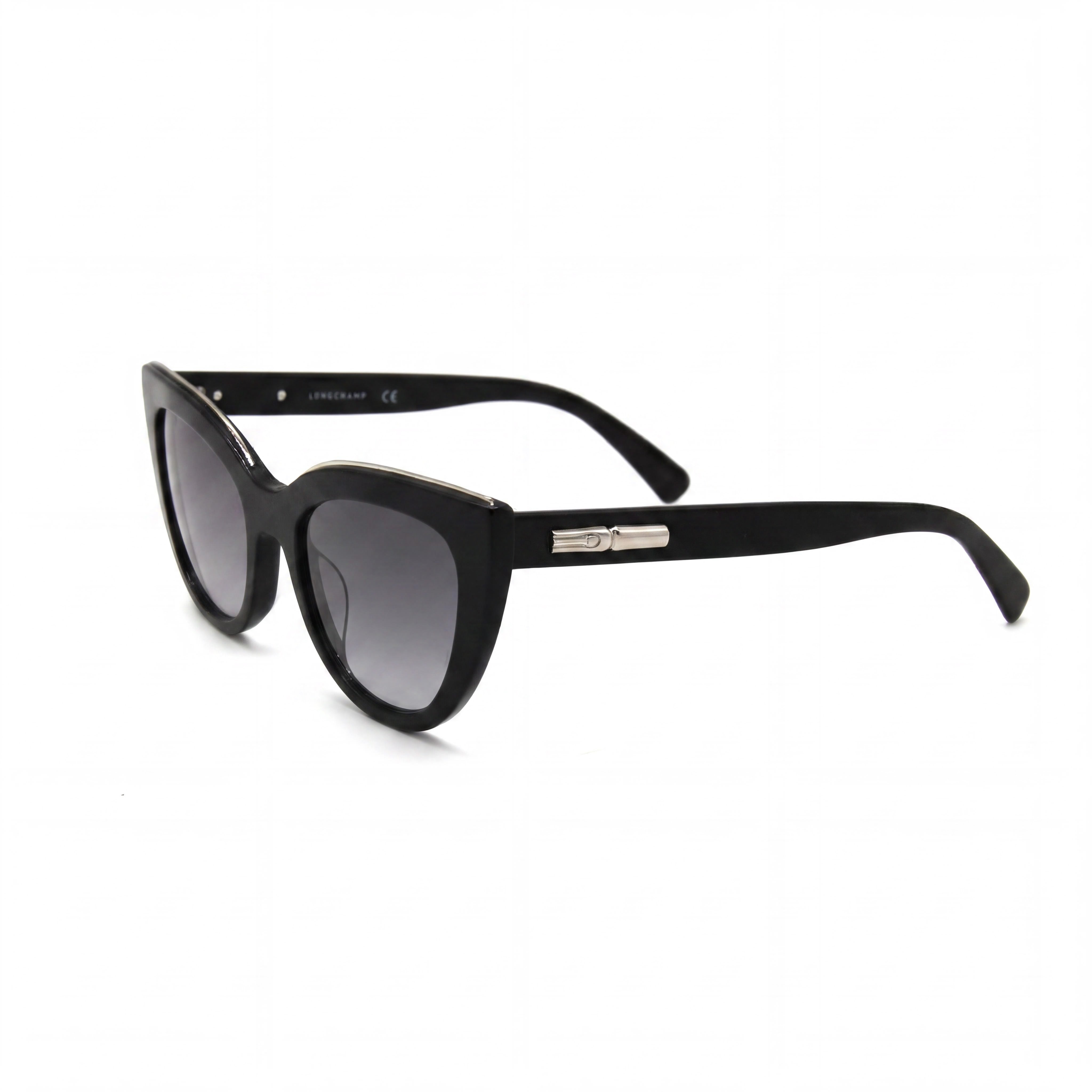 Gafas de sol Longchamp LO686S para mujer, estilo ojo de gato, de acetato negro, lentes grises no polarizadas con protección UV, 51 mm, Photo 1