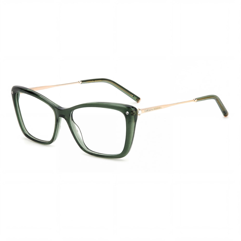 Carolina Herrera Her 0155 Gafas de sol para hombre con montura de plástico verde brillante, lentes de policarbonato no polarizadas de 55 mm